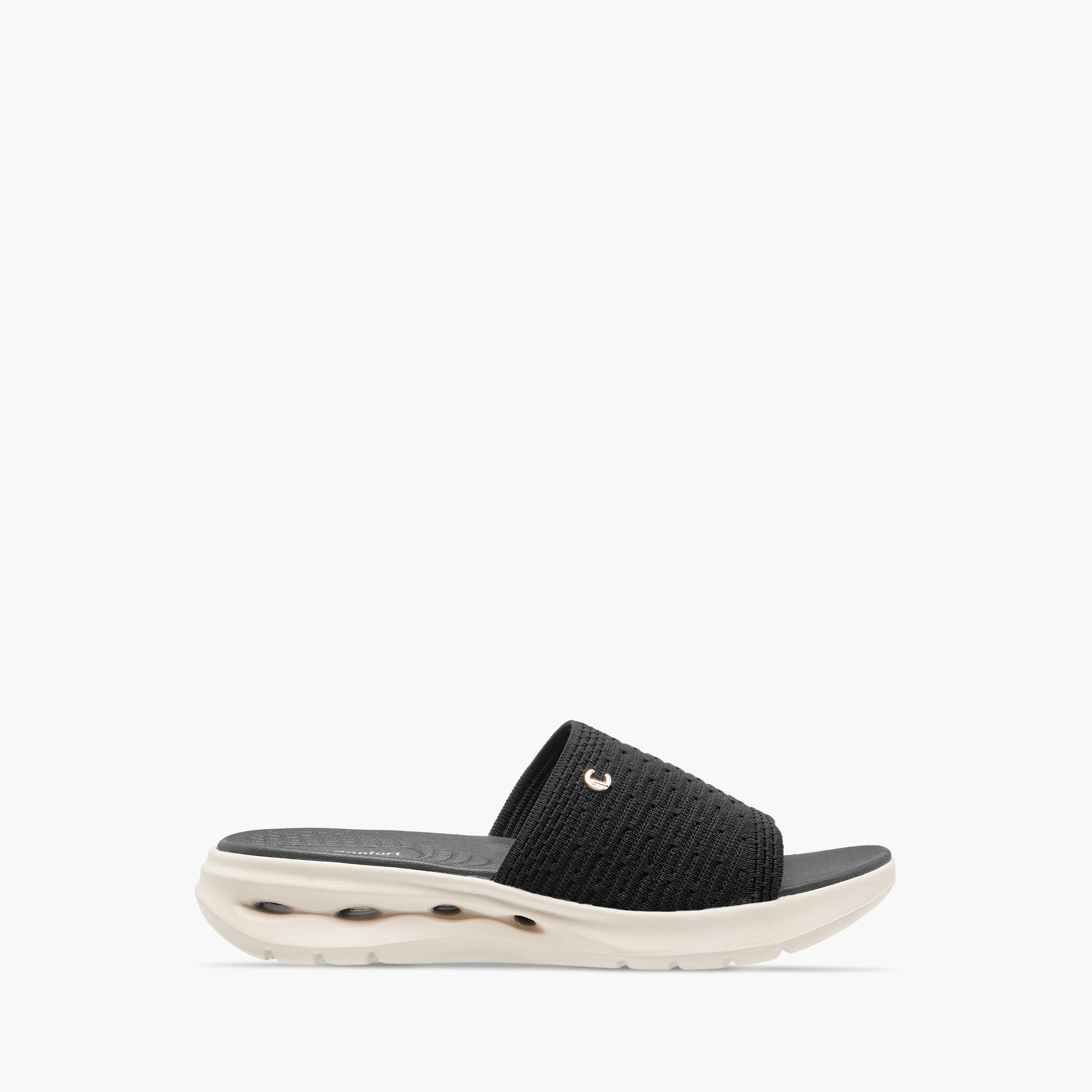 Le Confort Women's Textured Slide Comfort Sandals with Slip-On Closure-women-shoes-flats-sandals-image-3