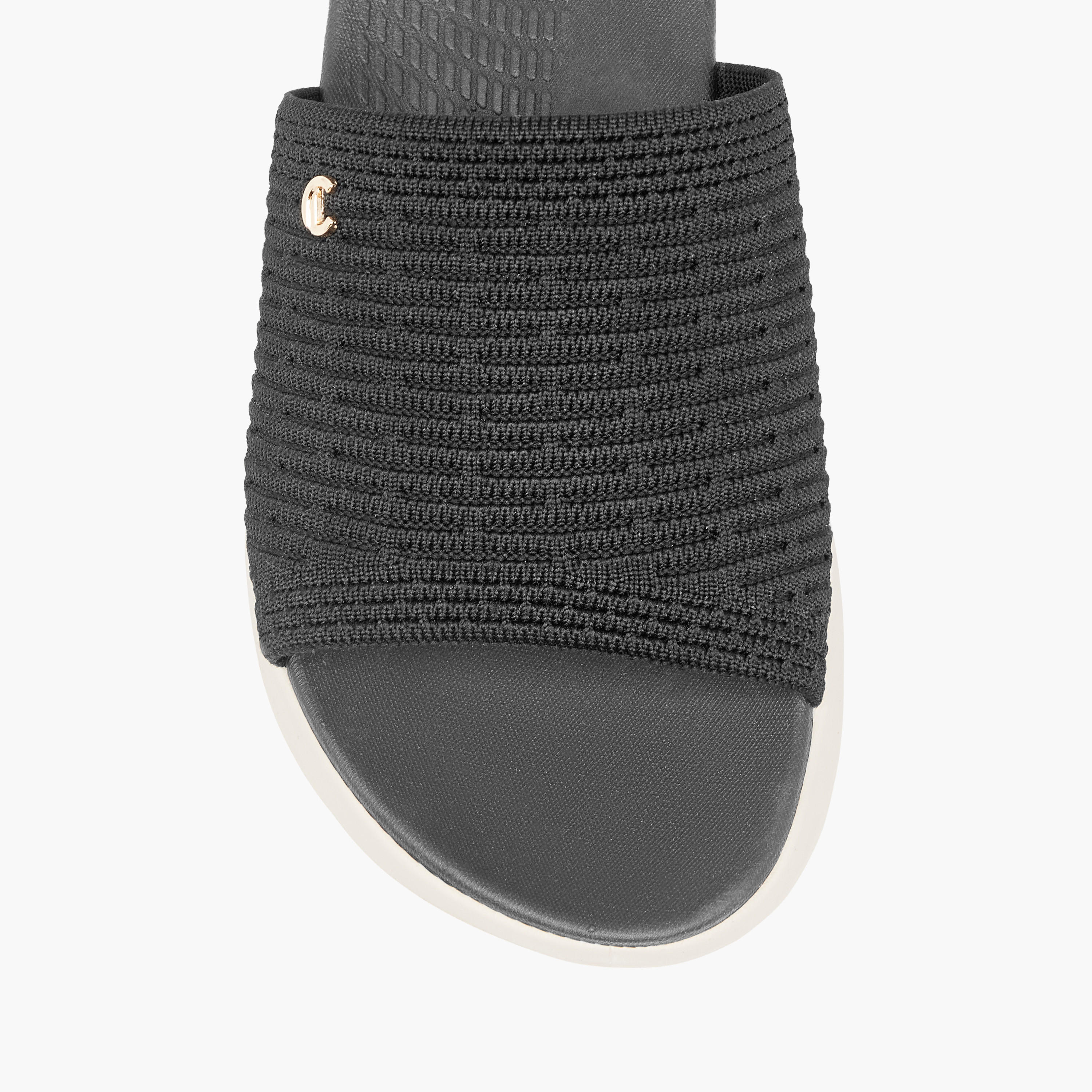 Le Confort Women's Textured Slide Comfort Sandals with Slip-On Closure-women-shoes-flats-sandals-image-4