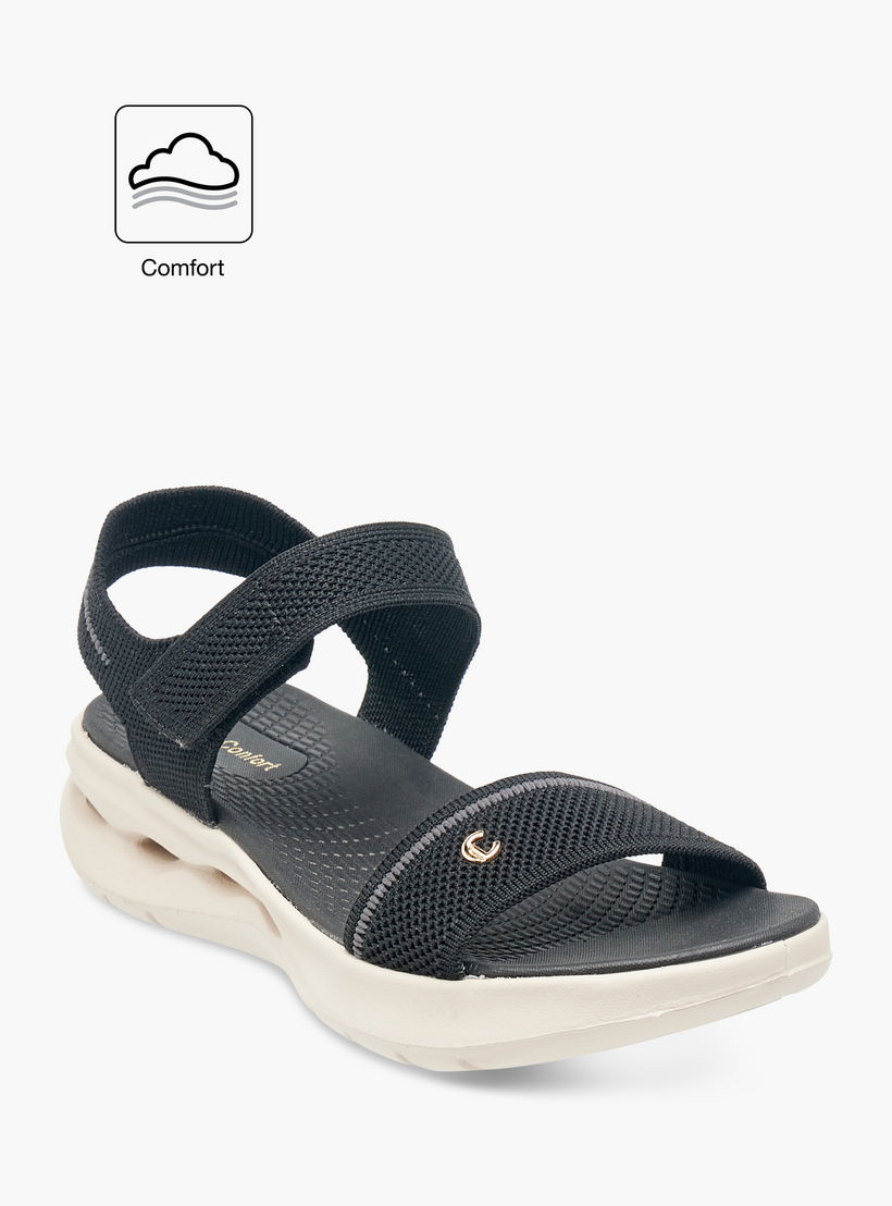 Le Confort Women's Knitted Comfort Sandals with Velcro Closure-women-shoes-flats-sandals-image-2