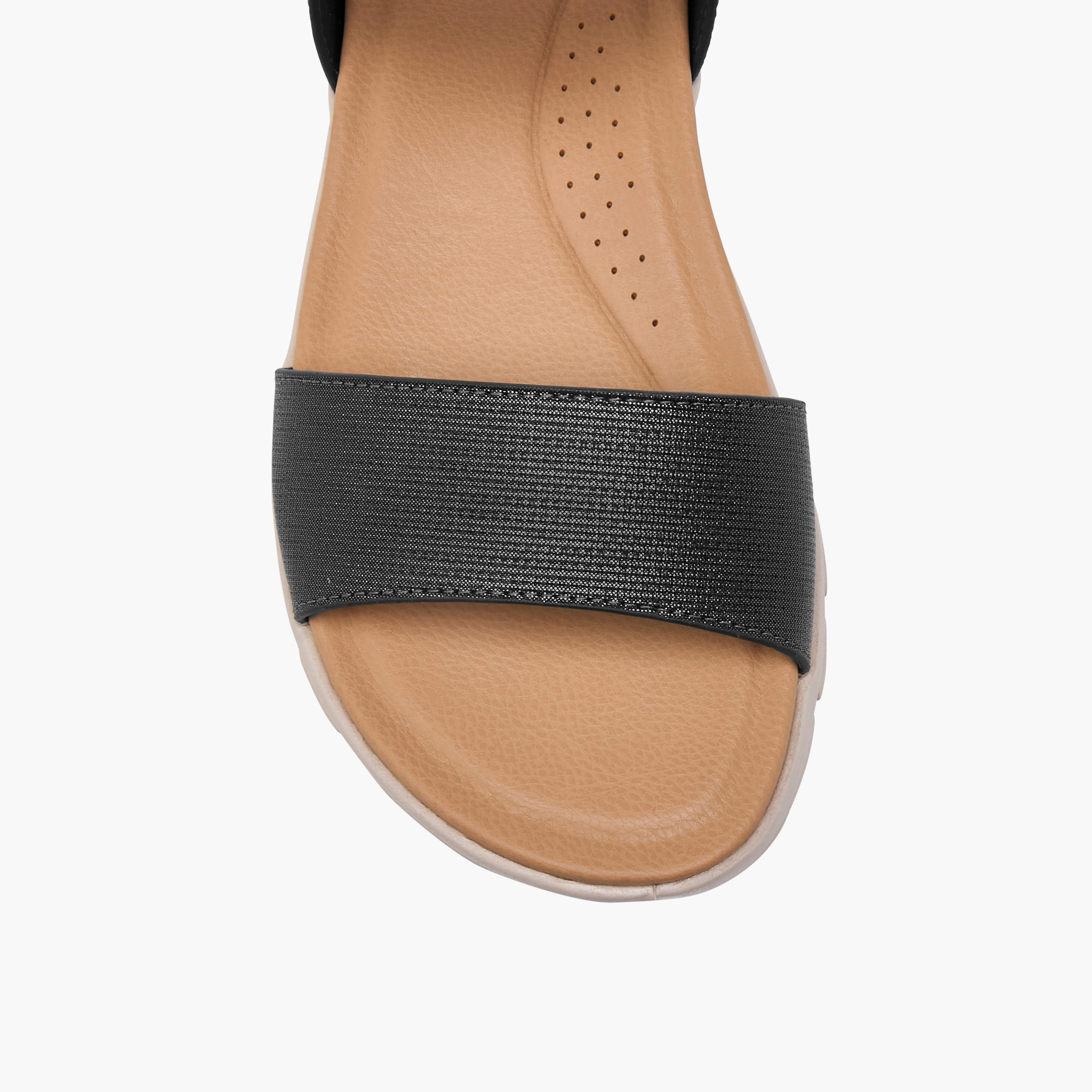 Flora Bella Textured Strap Sandals with Hook and Loop Closure-women-shoes-flats-sandals-image-4