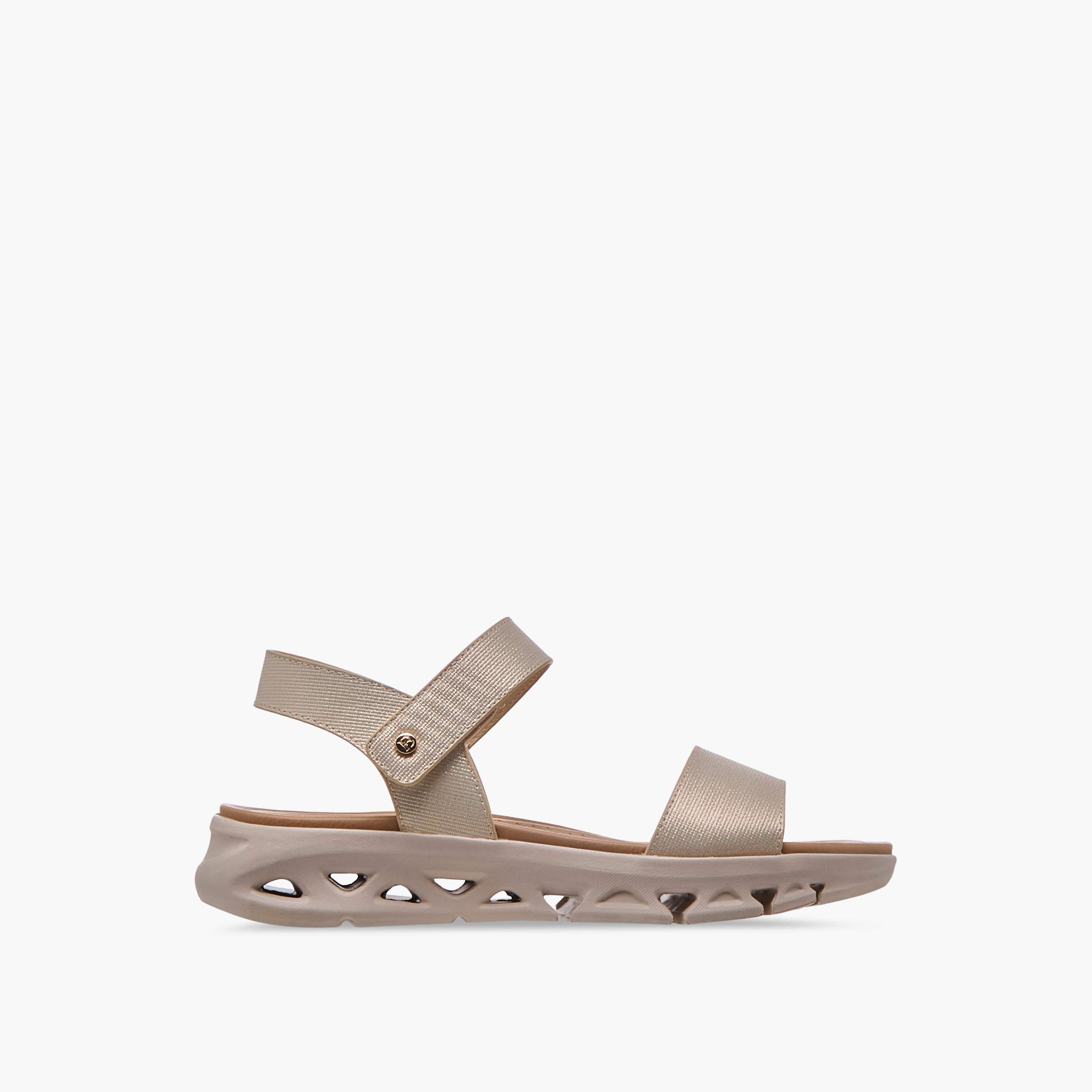 Flora Bella Textured Strap Sandals with Hook and Loop Closure-women-shoes-flats-sandals-image-3
