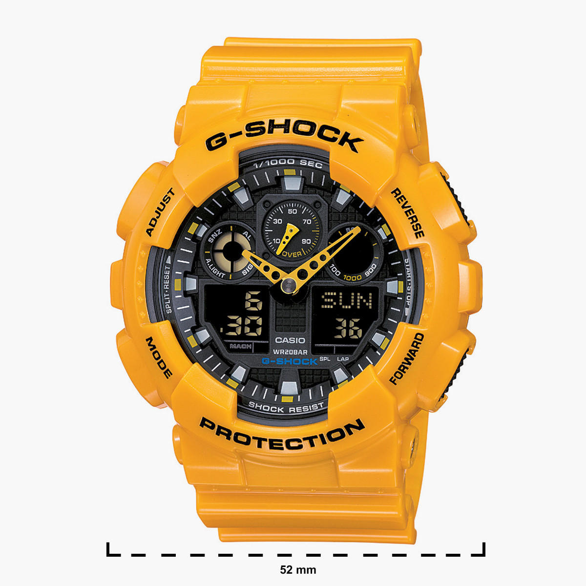 Casio G-Shock Men's Yellow Analog/Digital Resin Strap Watch GA100A9ADR-men-watchesandjewellery-watches-image-2