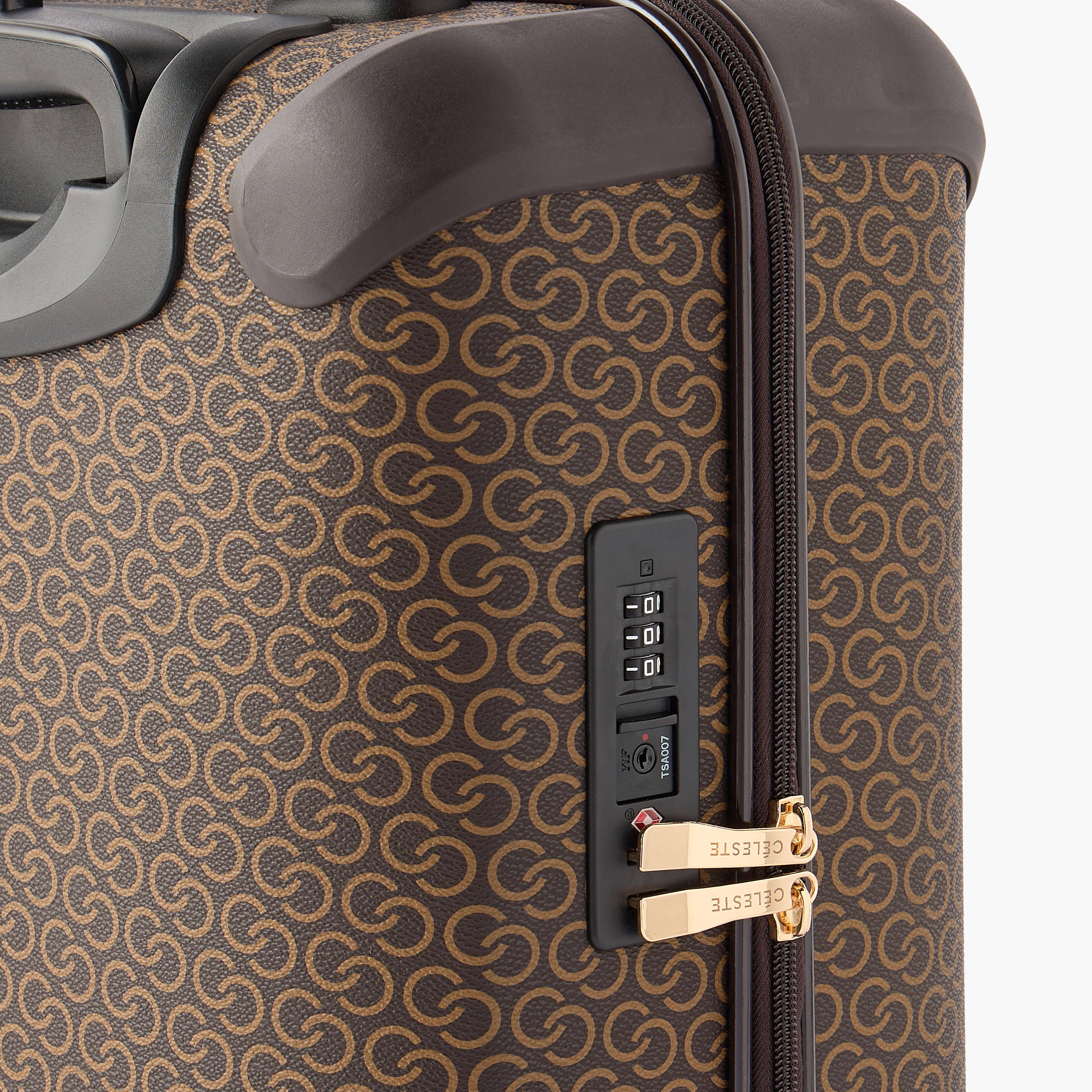 Celeste Monogram Print Hardcase Luggage Trolley with Retractable Handle - 20 inches Check-in Bag-travel-luggagesandbags-luggage-image-4