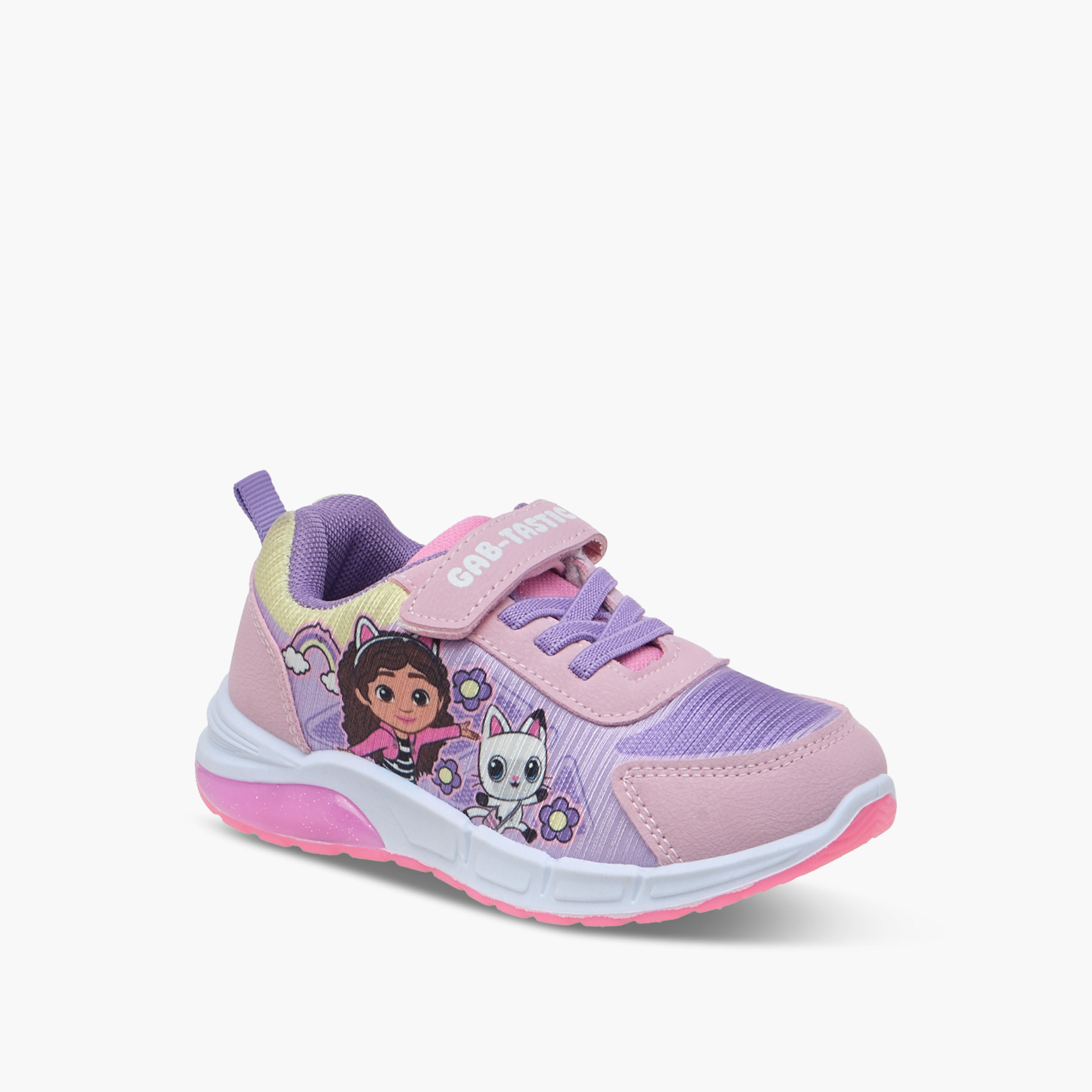 Gabbys Dollhouse Girls Hook & Loop Light-Up Ankle Sneakers-girls-shoes-sneakers-image-2