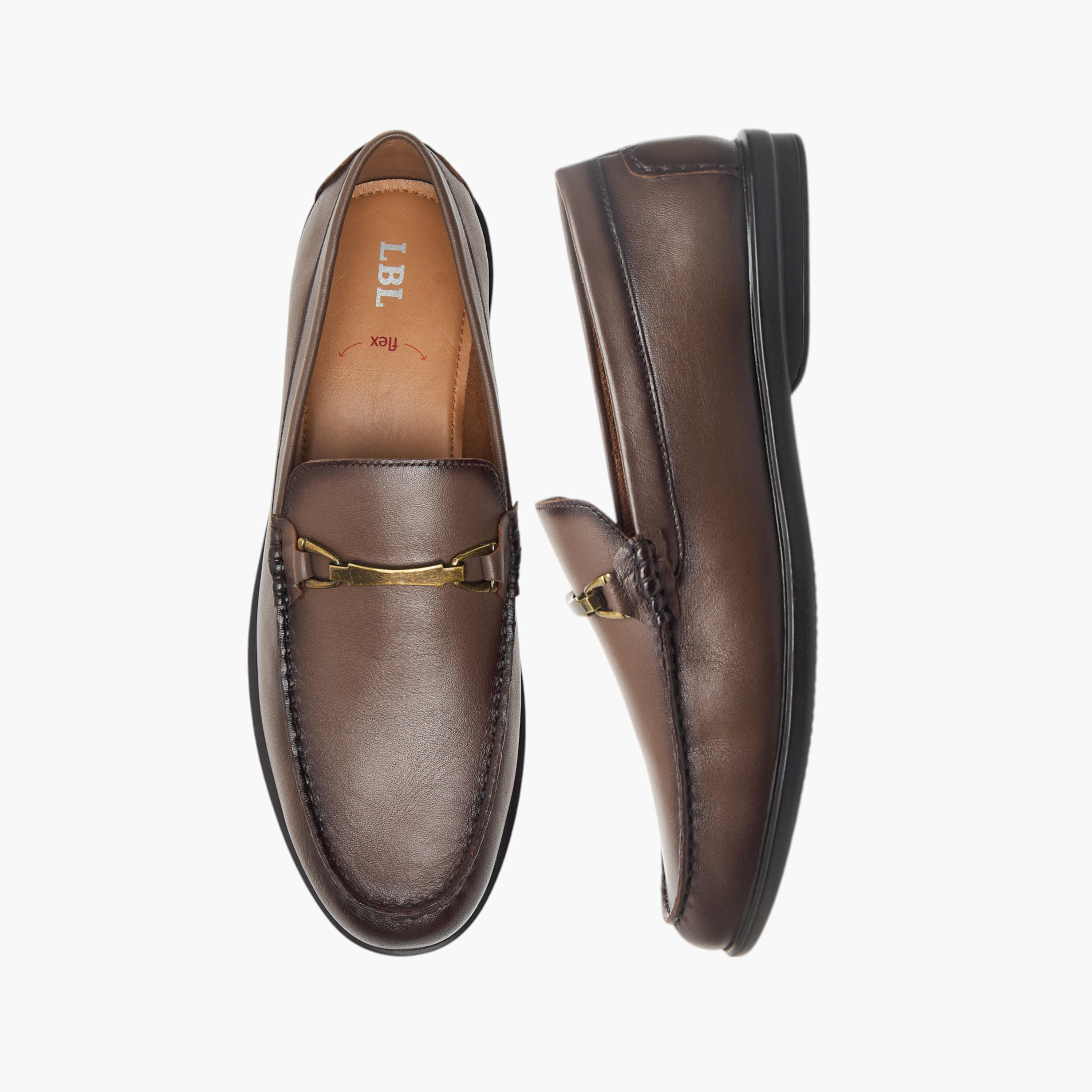 LBL by Shoexpress Solid Slip-On Loafers with Metal Accent-men-shoes-loafersandmoccasins-image-1
