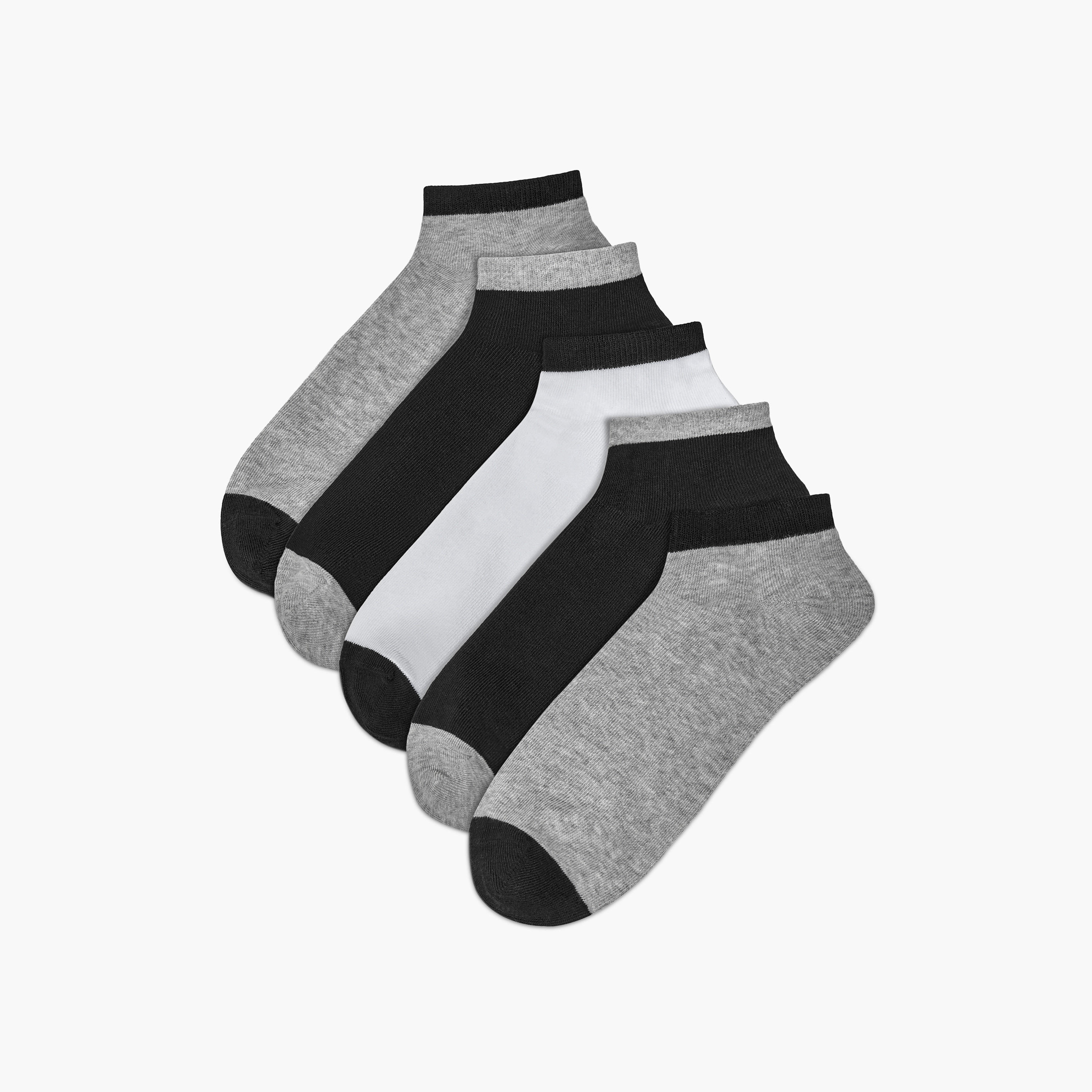طقم جوارب طول الكاحل 5 أزواج سادة من لي كوبر-men-socks-image-4
