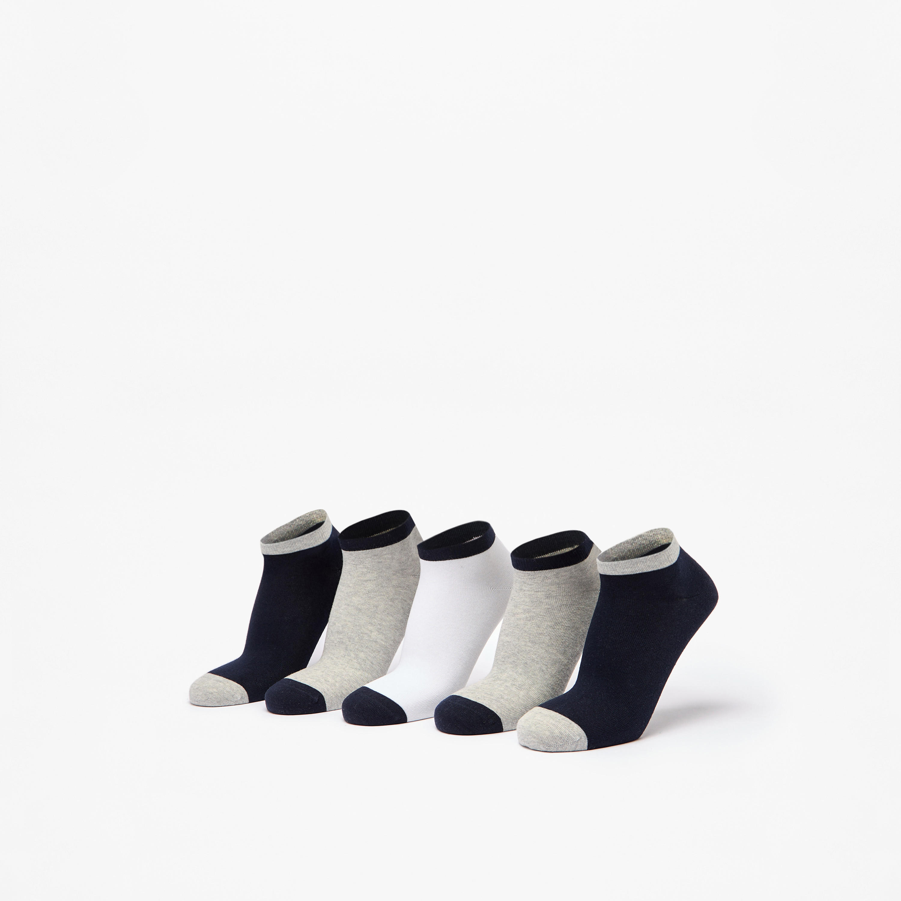 طقم جوارب طول الكاحل 5 أزواج سادة من لي كوبر-men-socks-image-1