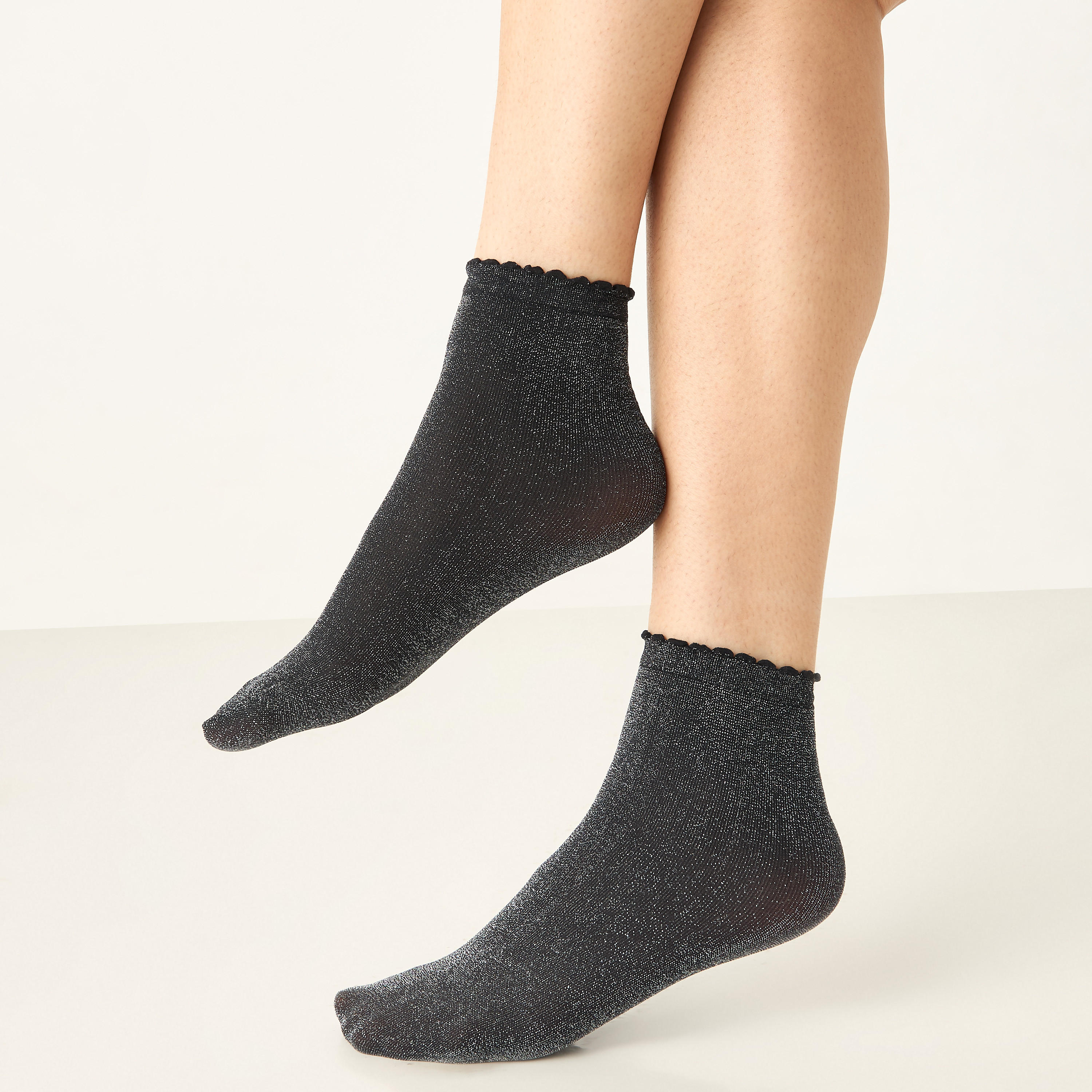 Celeste Textured Ankle Length Socks-women-socksandstockings-image-1