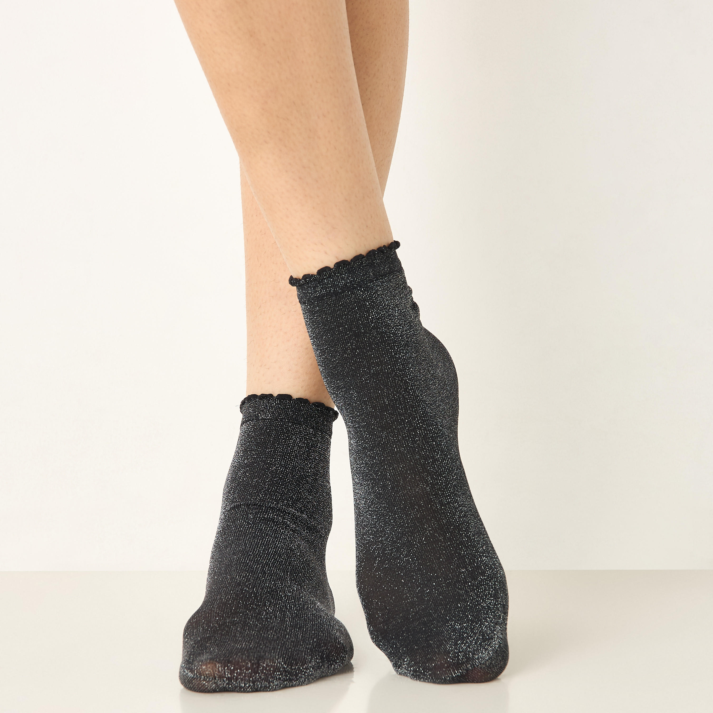 Celeste Textured Ankle Length Socks-women-socksandstockings-image-2