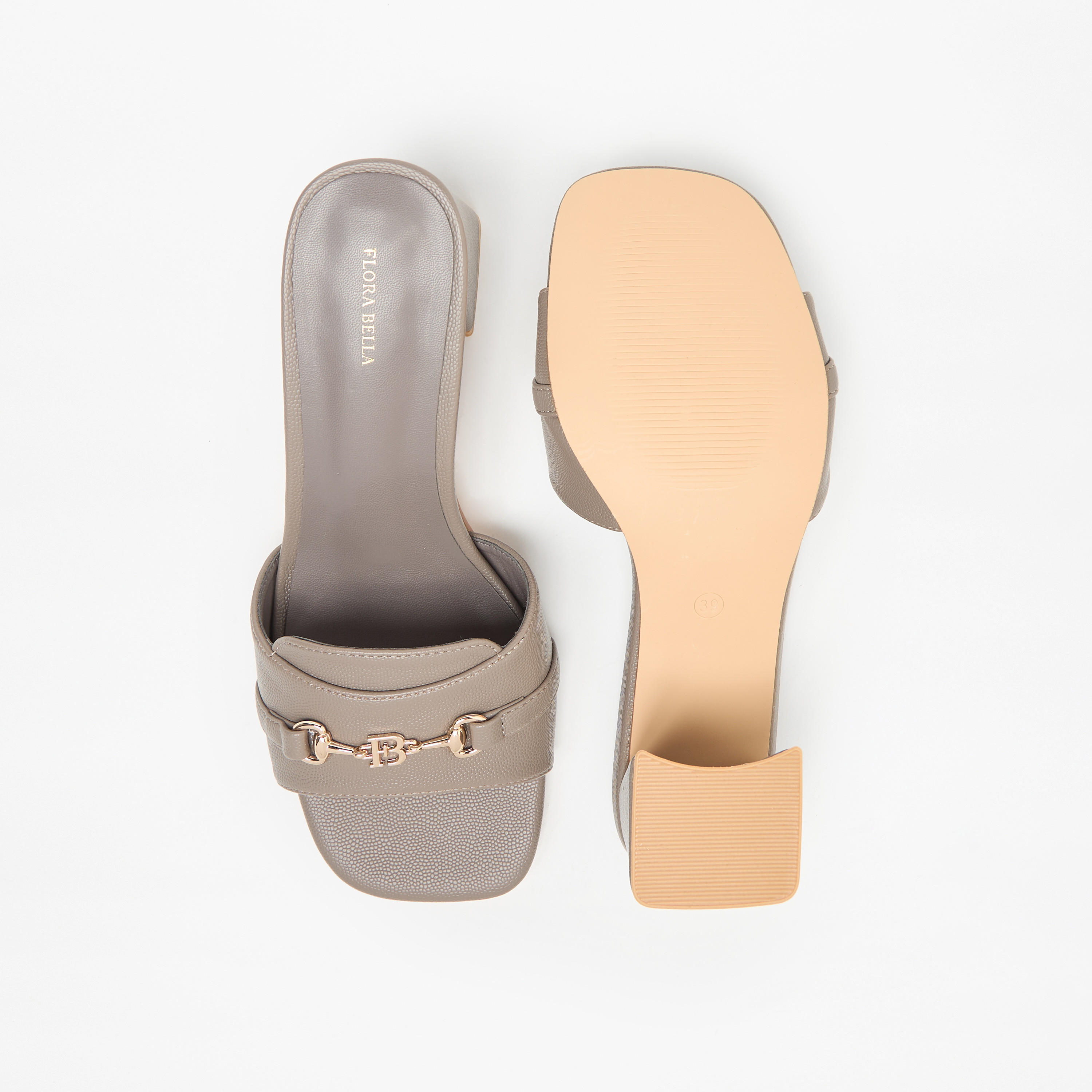 صندل سهل الارتداء بارز الملمس بكعب سميك وإبزيم مزيّن من فلورا بيلا-women-shoes-sandals-heeled-image-14