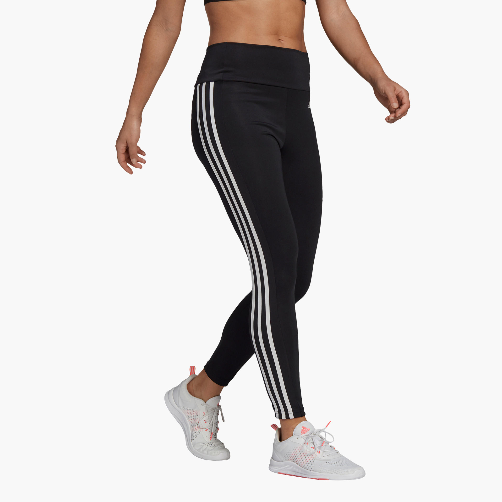 بنطلون ليقنز بطبعات شعار وخصر مطاطي مرتفع من أديداس-women-clothing-sportswearandactivewear-bottoms-image-2