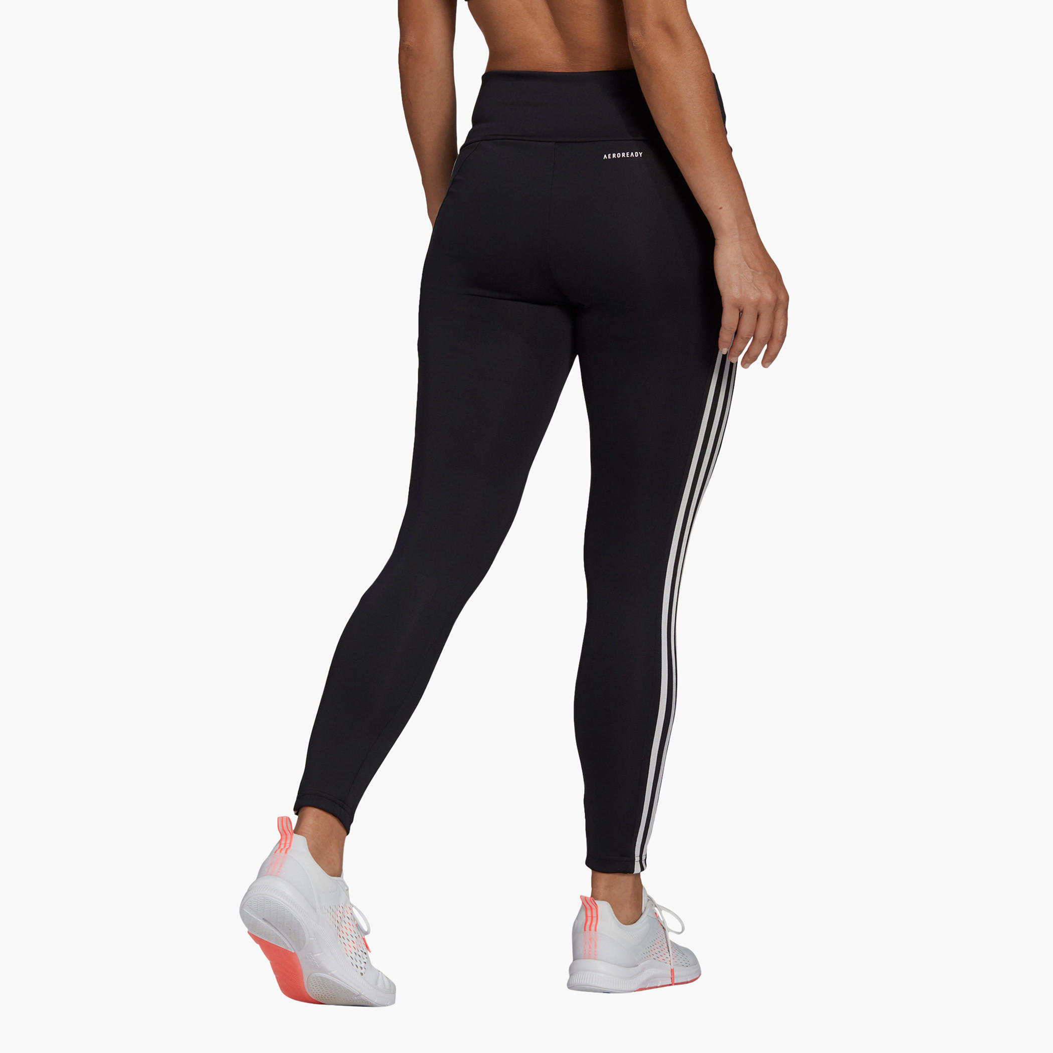 بنطلون ليقنز بطبعات شعار وخصر مطاطي مرتفع من أديداس-women-clothing-sportswearandactivewear-bottoms-image-3