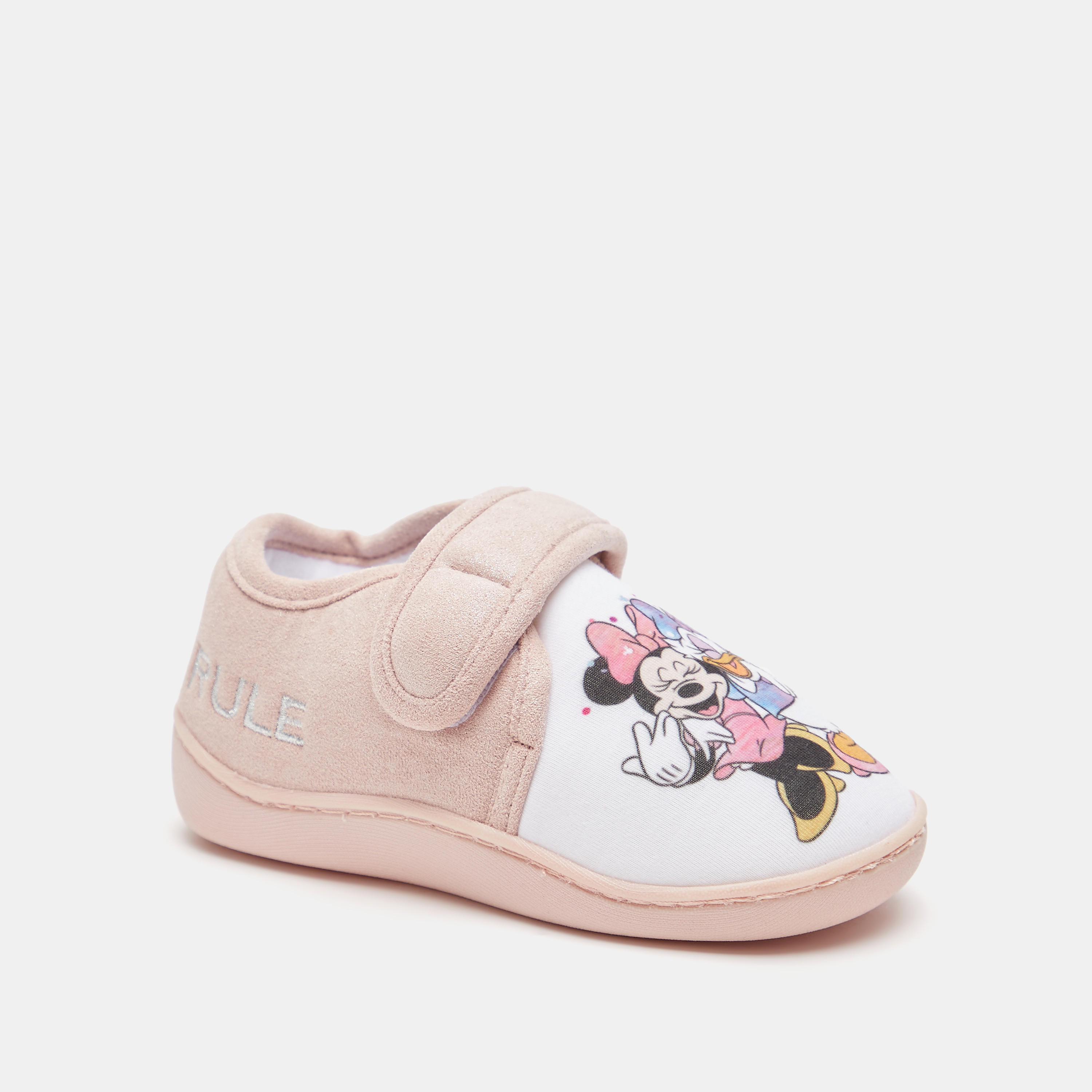 Disney Minnie and Daisy Print Bedroom Slippers with Hook and Loop Closure-girls-shoes-flipflopsandslides-image-2