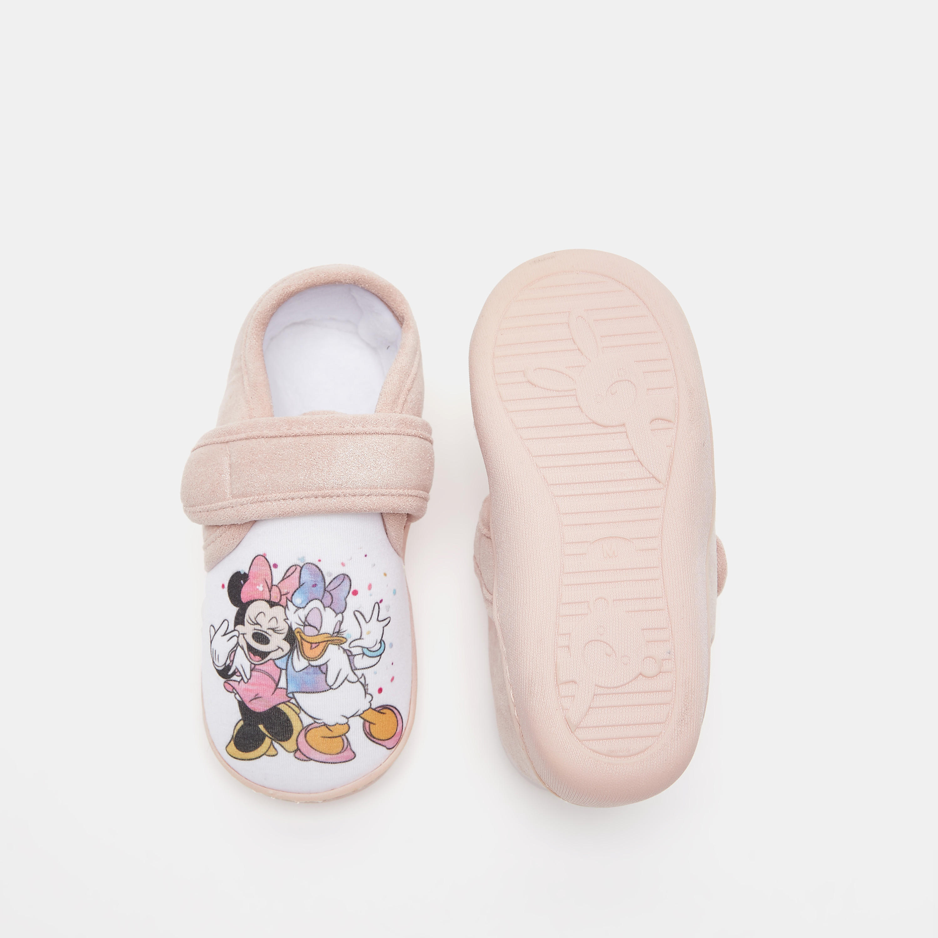 Disney Minnie and Daisy Print Bedroom Slippers with Hook and Loop Closure-girls-shoes-flipflopsandslides-image-5