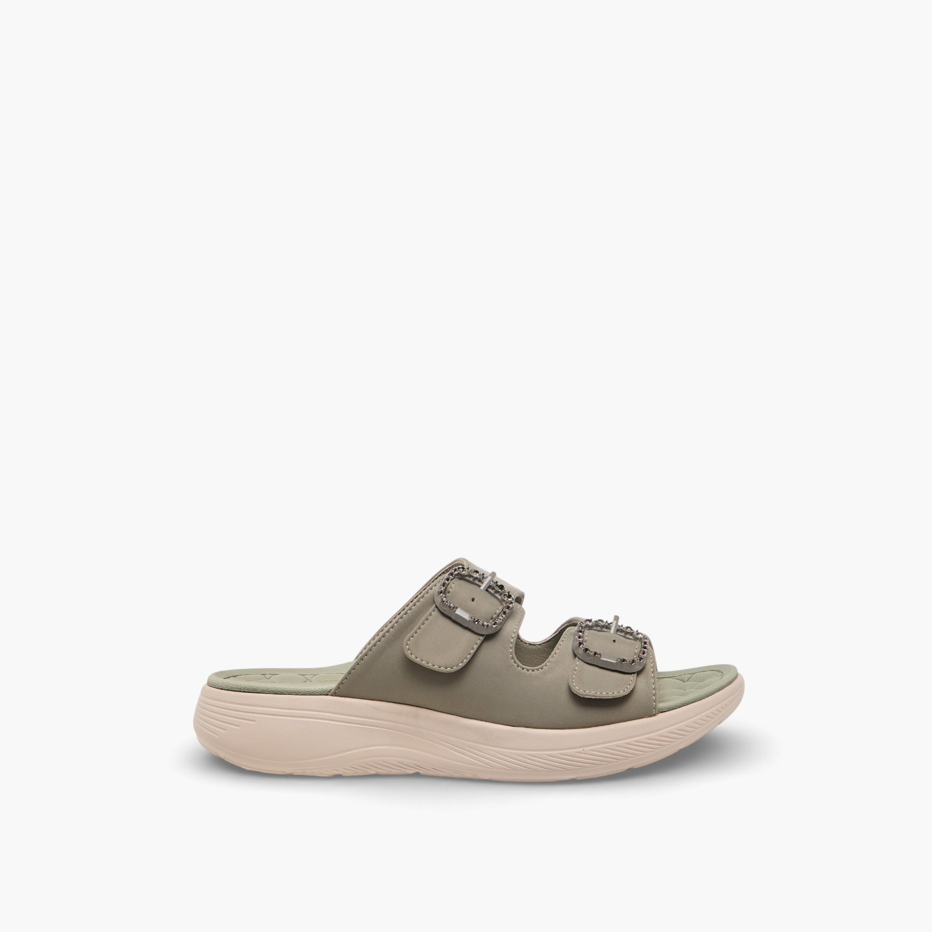 Le Confort Women Embellished Buckle Detail Comfort Slides-women-shoes-sandals-heeled-image-3