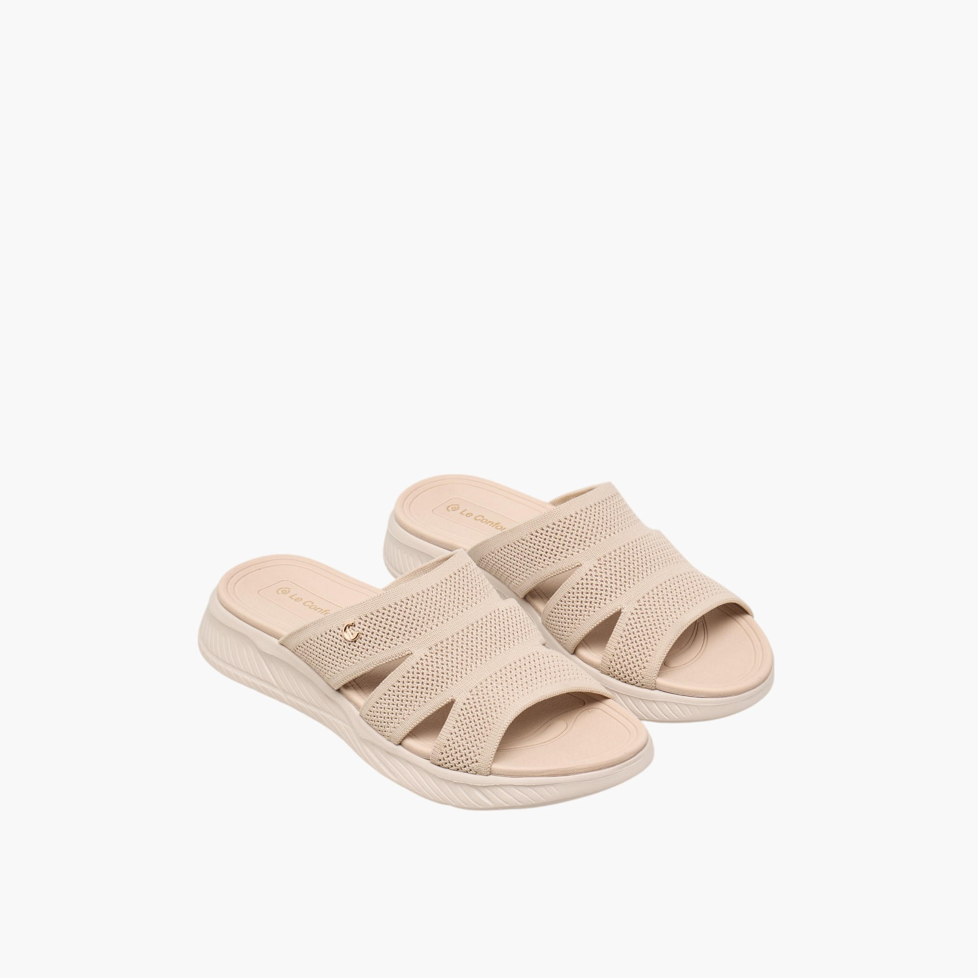 Le Confort Textured Slip-On Flyknit Comfort Sandals-women-shoes-sandals-heeled-image-1