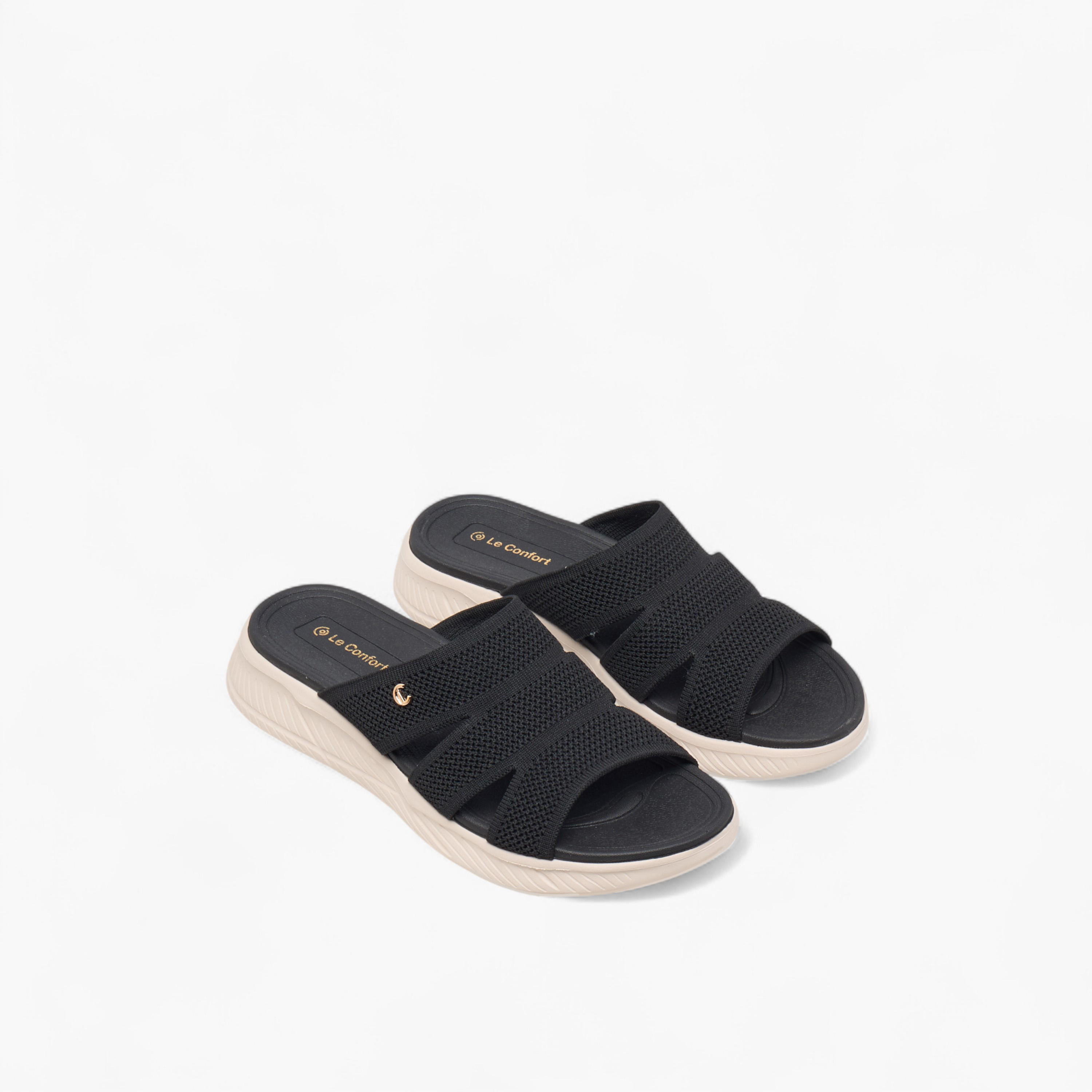 Le Confort Textured Slip-On Flyknit Comfort Sandals-women-shoes-sandals-heeled-image-1