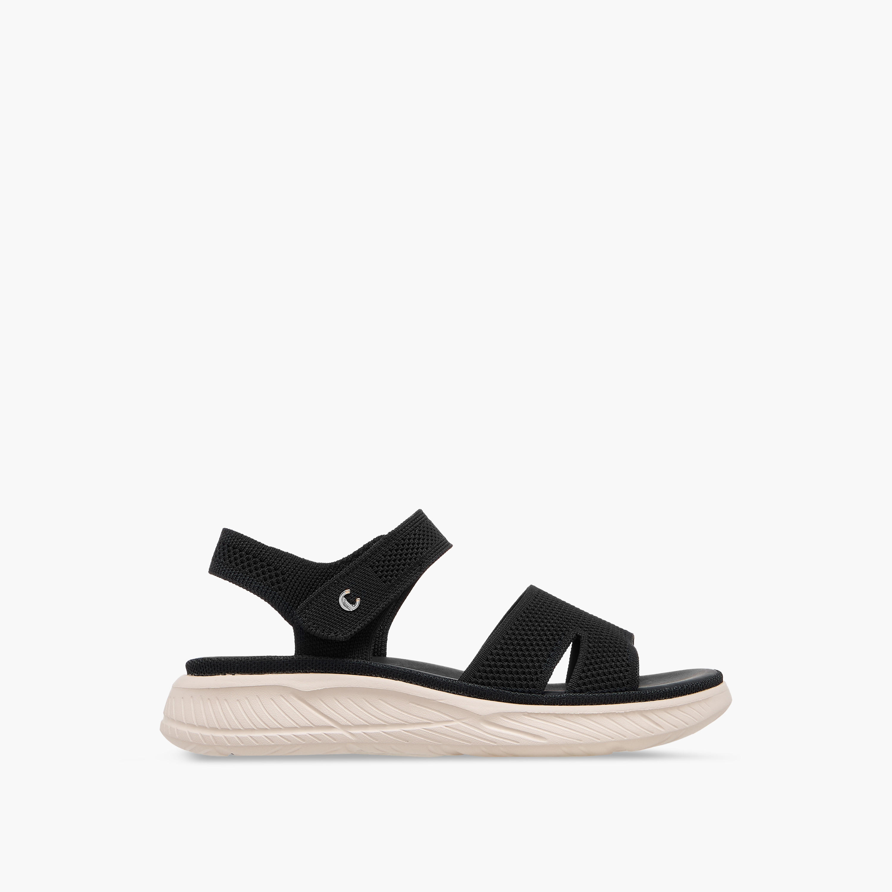 Le Confort Textured Open Toe Sandals with Hook and Loop Closure-women-shoes-sandals-heeled-image-2