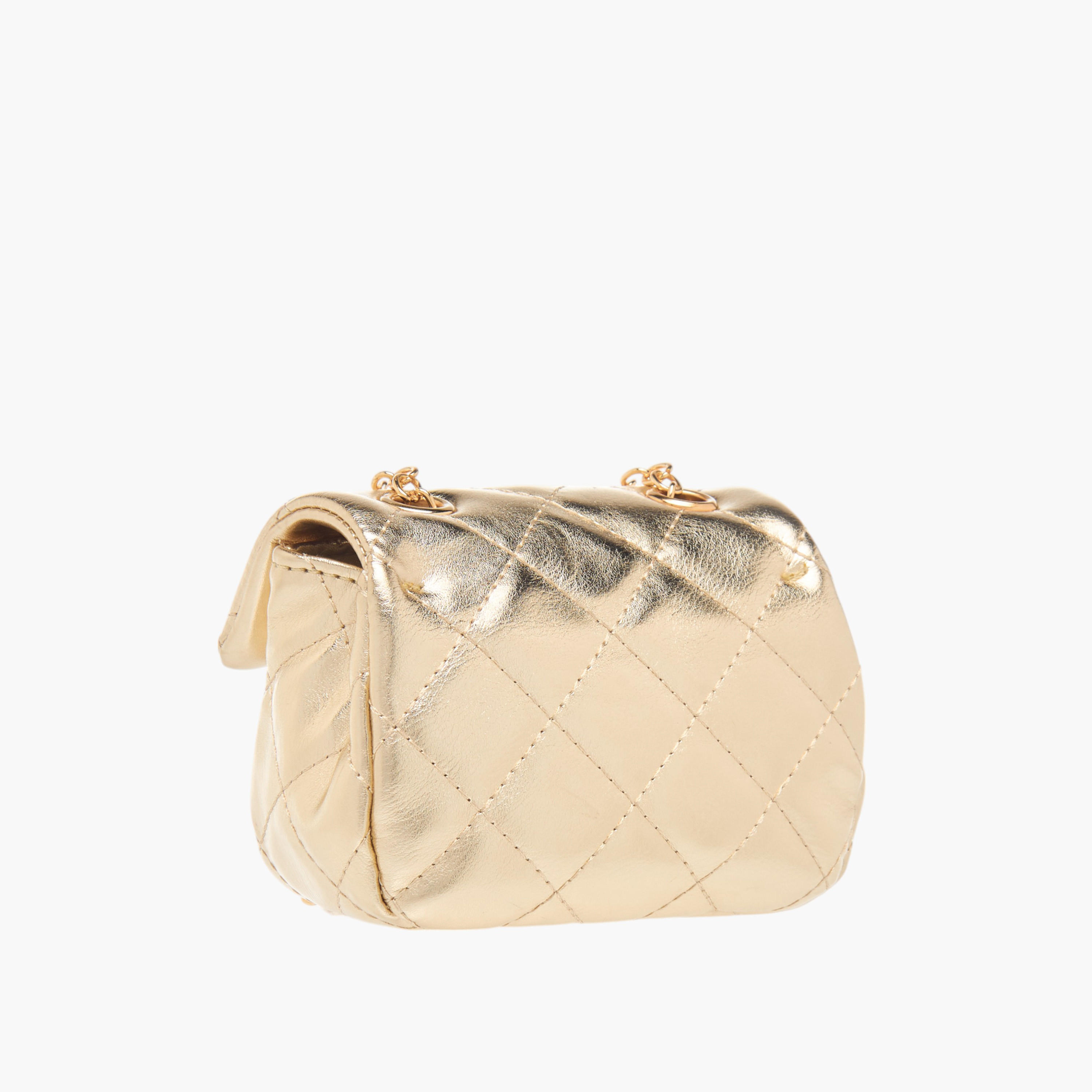 Flora Bella Quilted Crossbody Bag with Button Closure and Chain Strap-girls-accessories-bags-image-3