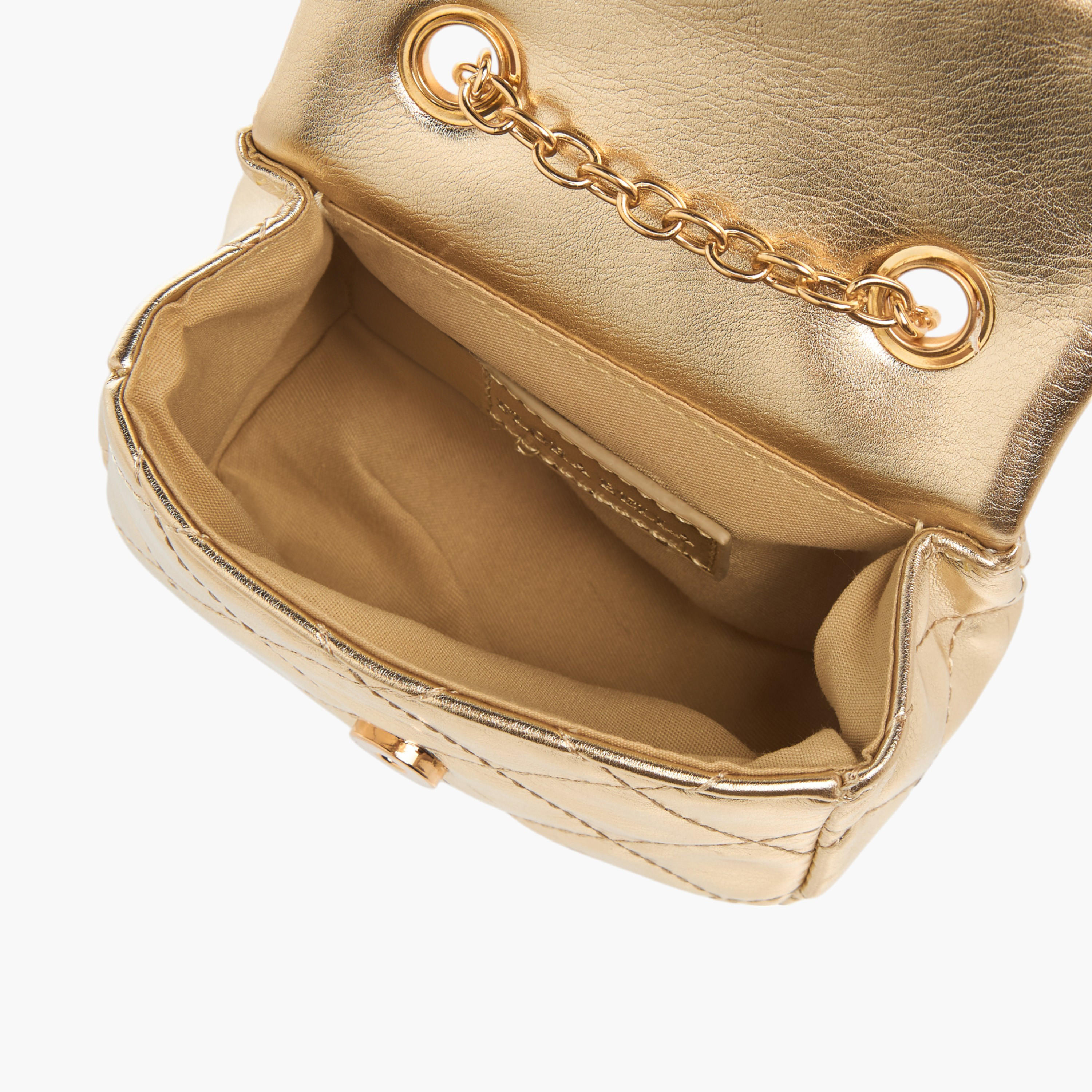 Flora Bella Quilted Crossbody Bag with Button Closure and Chain Strap-girls-accessories-bags-image-7