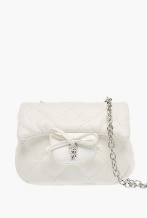 Flora Bella Quilted Crossbody Bag with Button Closure and Chain Strap-girls-accessories-image-1