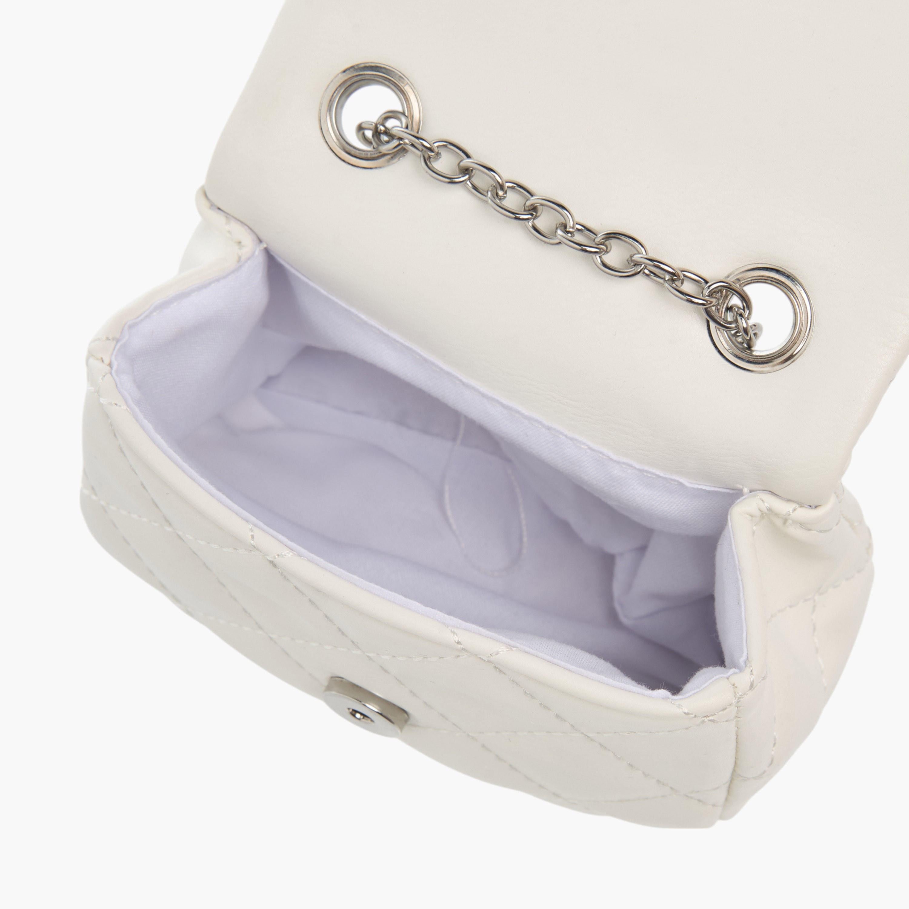 Flora Bella Quilted Crossbody Bag with Button Closure and Chain Strap-girls-accessories-bags-image-7