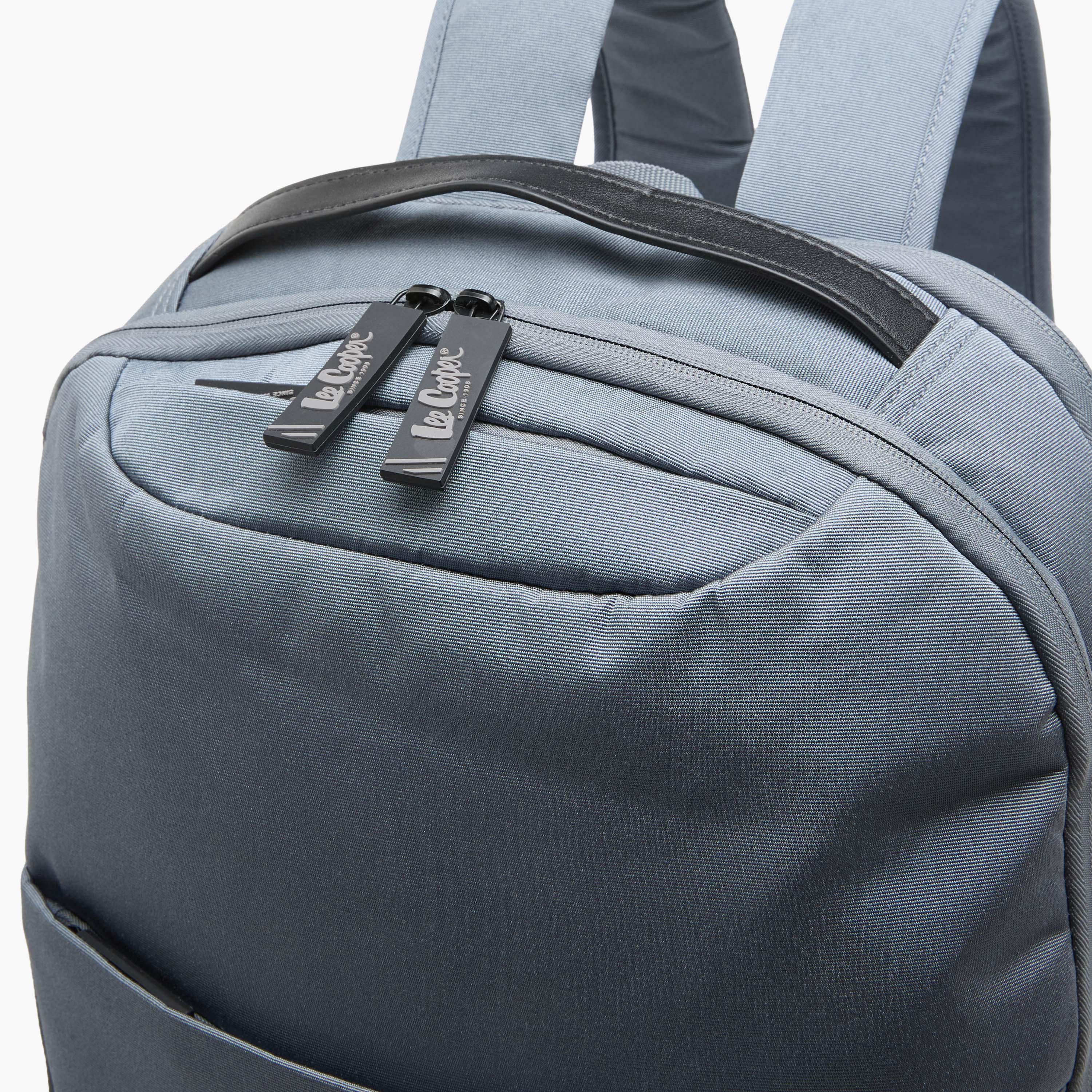 Lee Cooper Men Logo Applique Laptop Backpack-men-bags-image-5