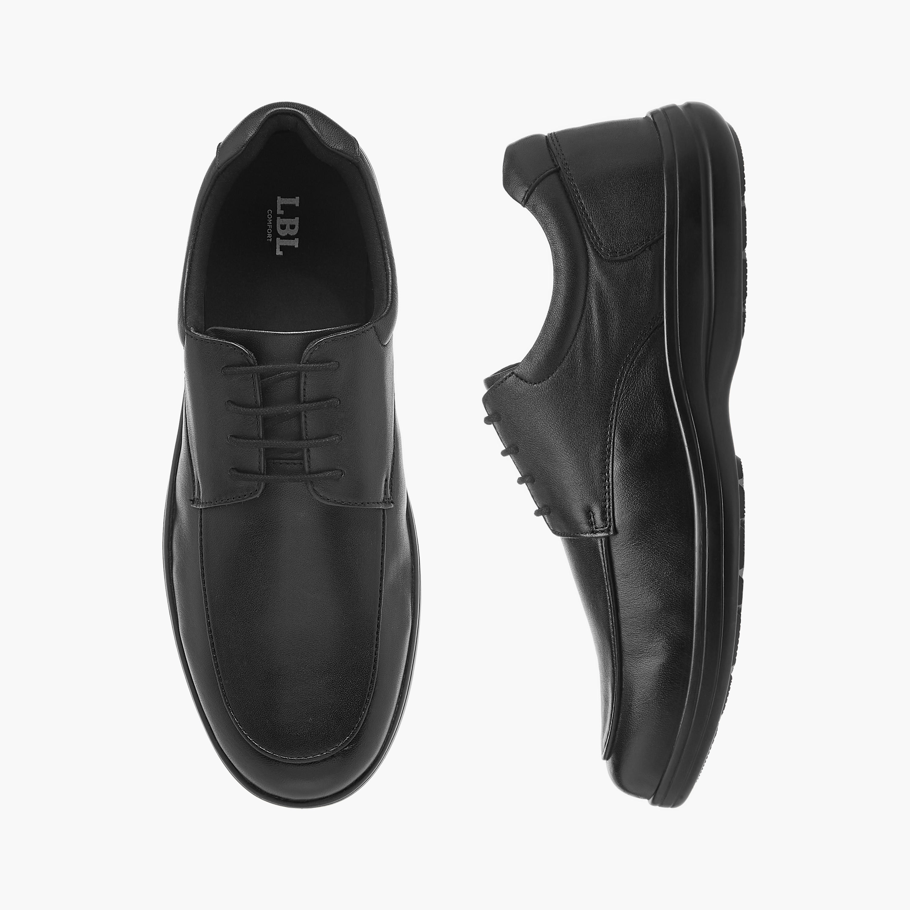 LBL by Shoexpress Textured Derby Shoes with Lace-Up Closure-men-shoes-formalshoes-image-1
