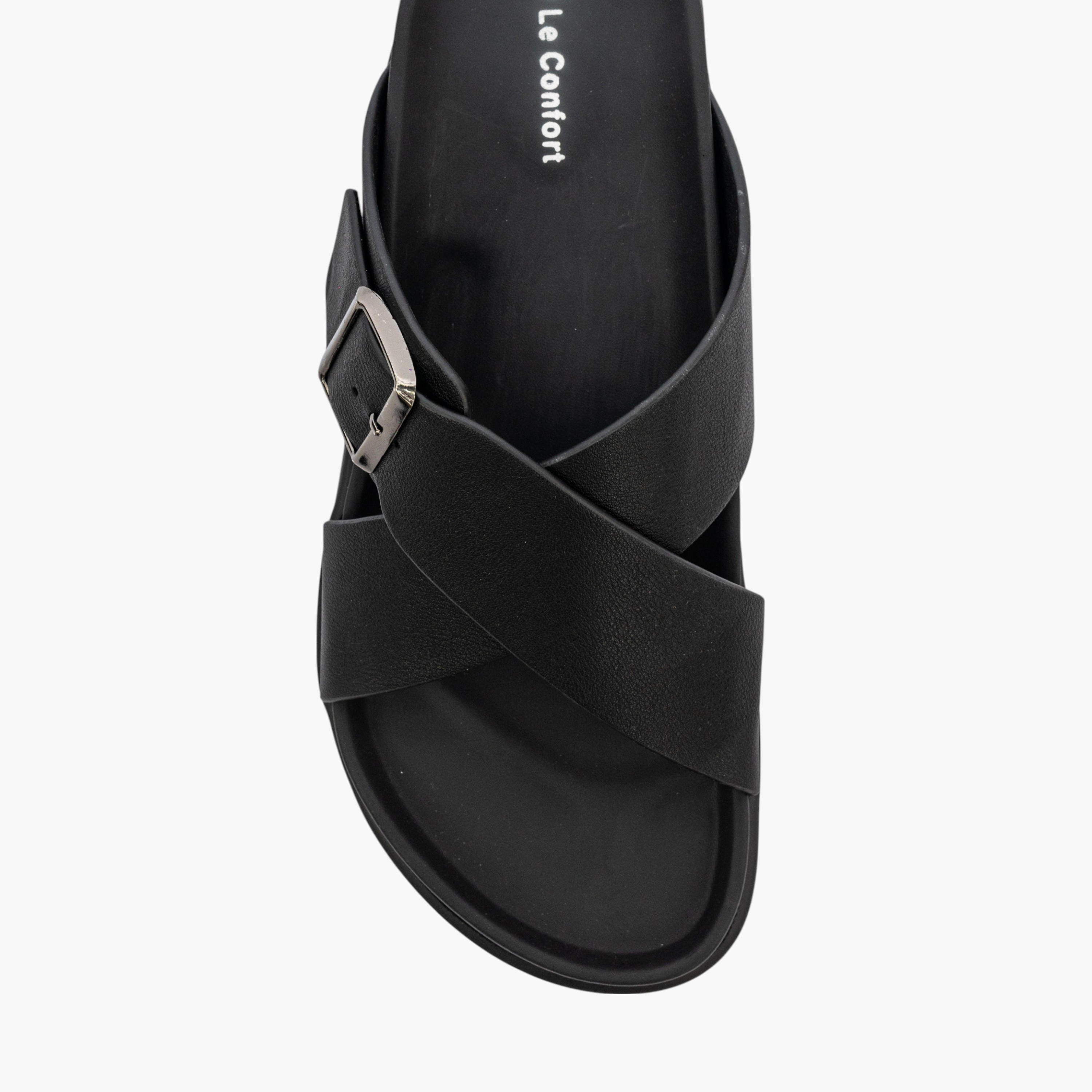 Le Confort Buckle Accent Cross-Strap Slip-On Sandals-men-shoes-sandals-image-4