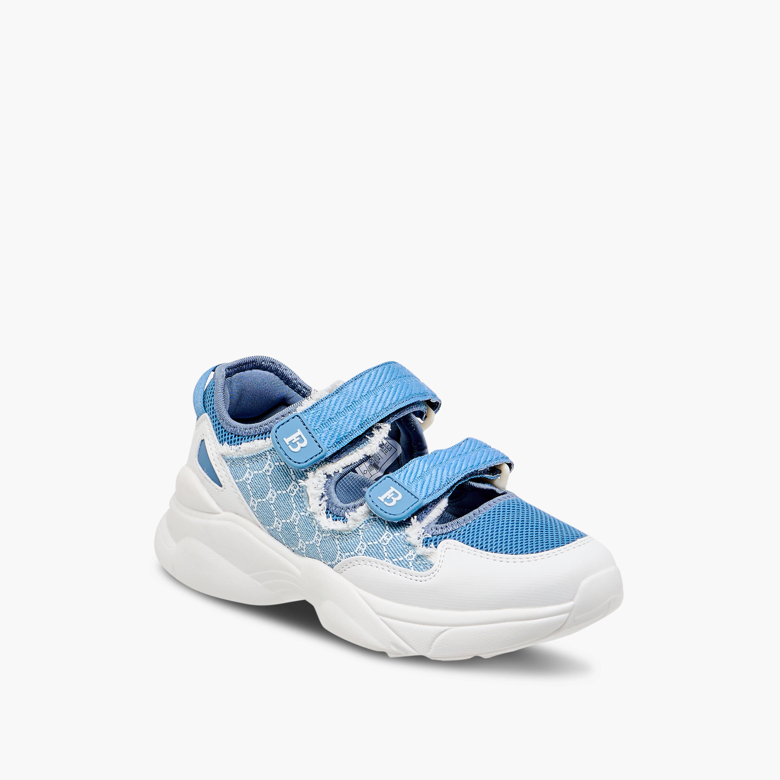 Flora Bella Monogram Print Sneakers with Hook and Loop Closure-women-shoes-sneakers-image-2