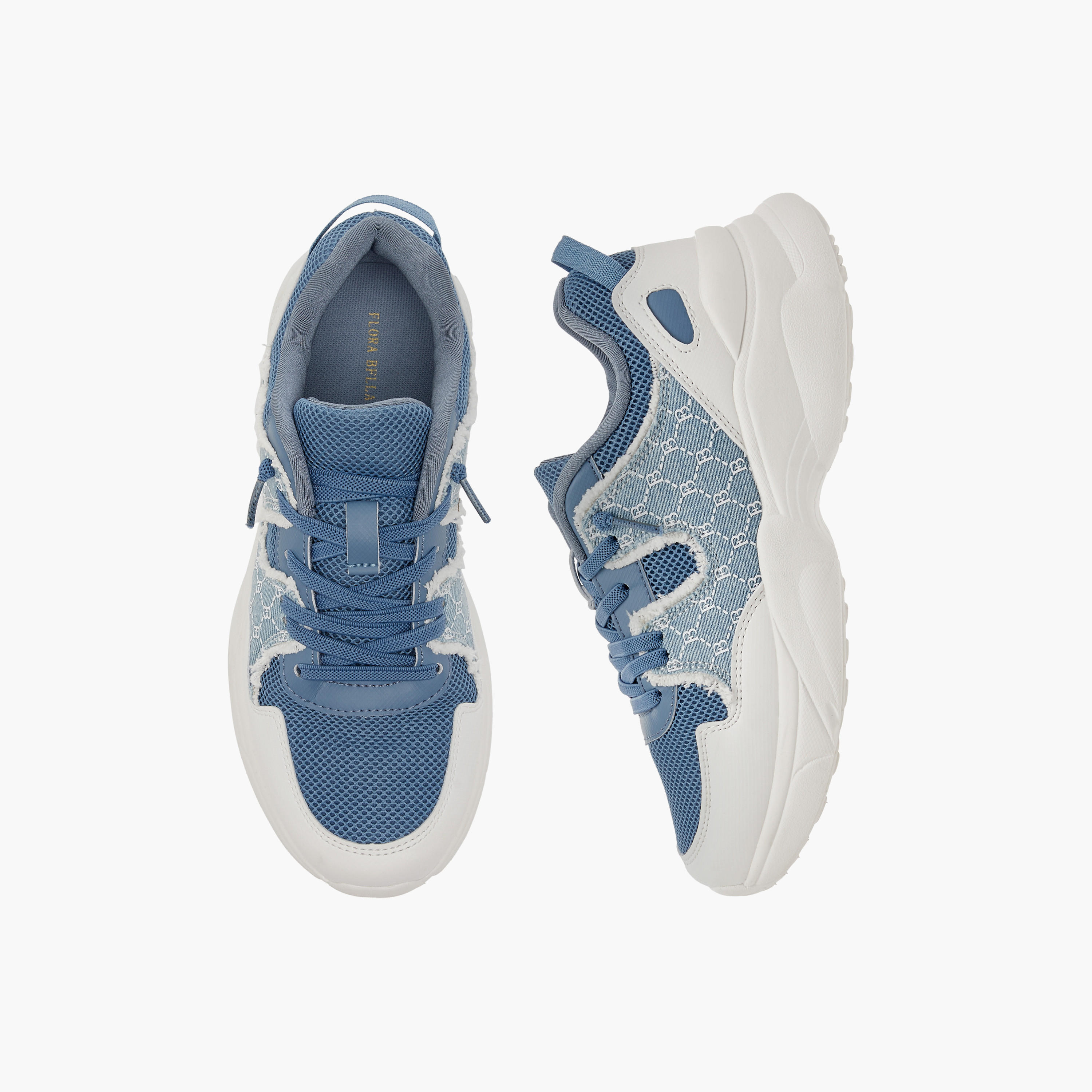 Flora Bella Monogram Print Ankle Sneakers with Lace-Up Closure-women-shoes-sneakers-image-1