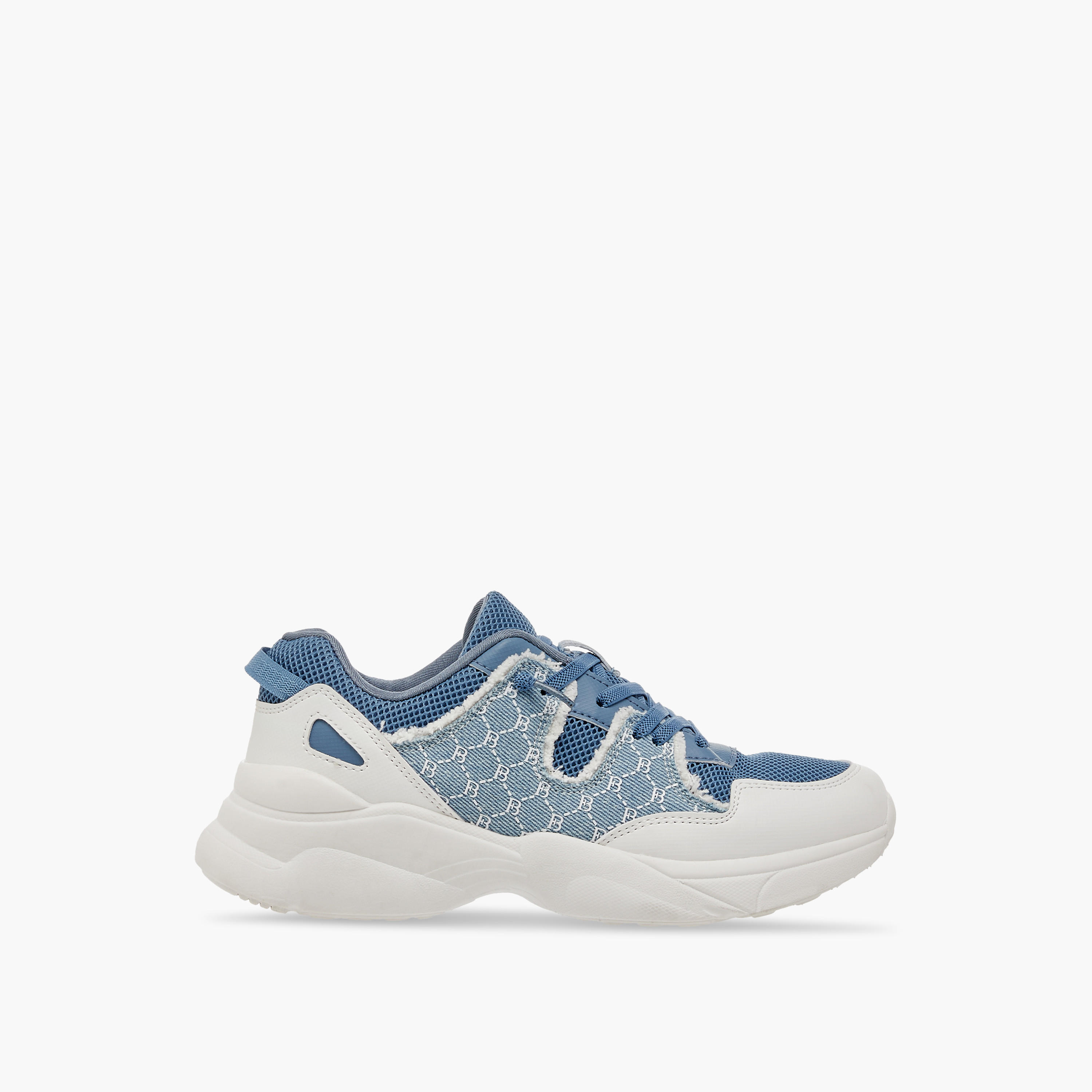 Flora Bella Monogram Print Ankle Sneakers with Lace-Up Closure-women-shoes-sneakers-image-3