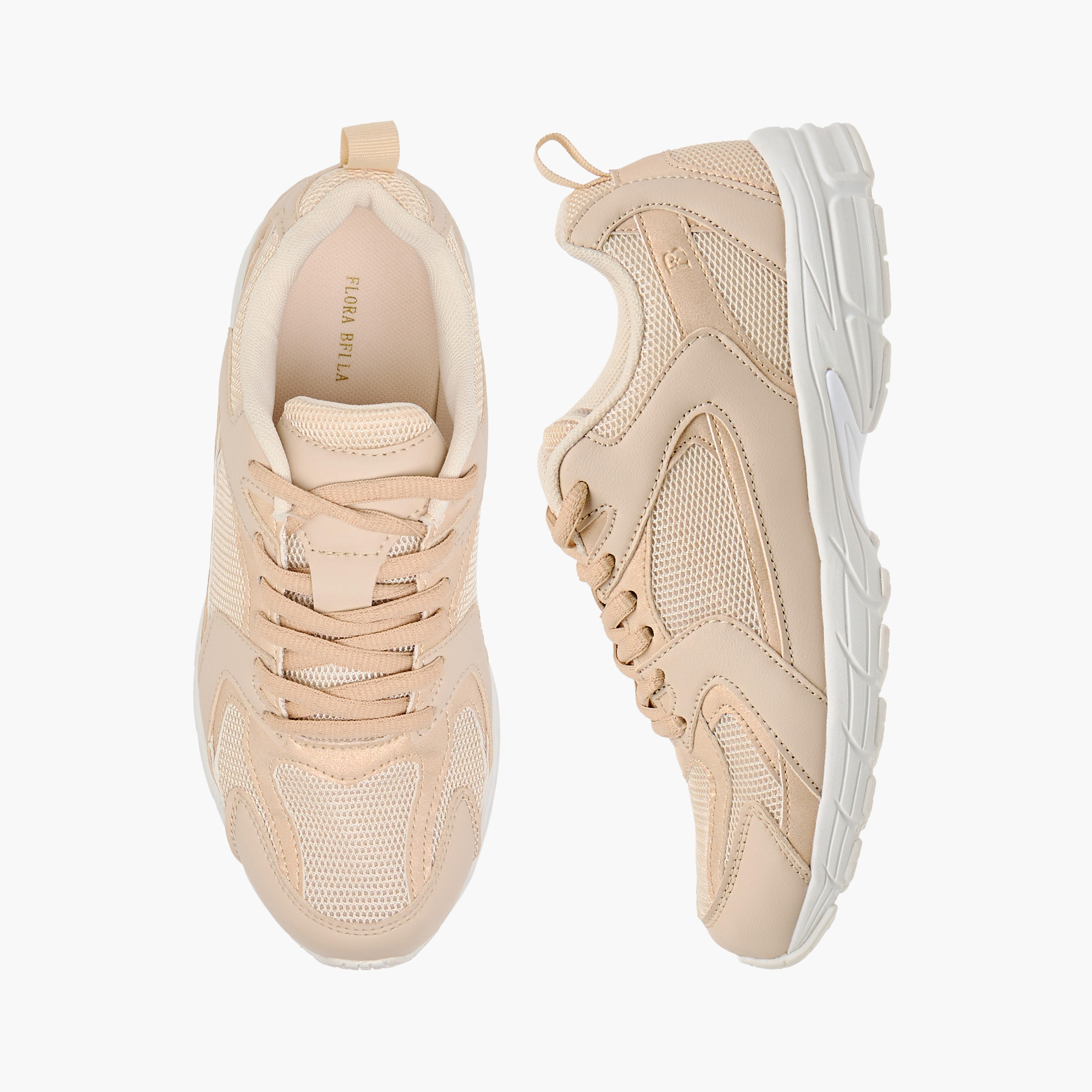 Flora Bella Panelled Sneakers with Lace-Up Closure-women-shoes-sneakers-image-1