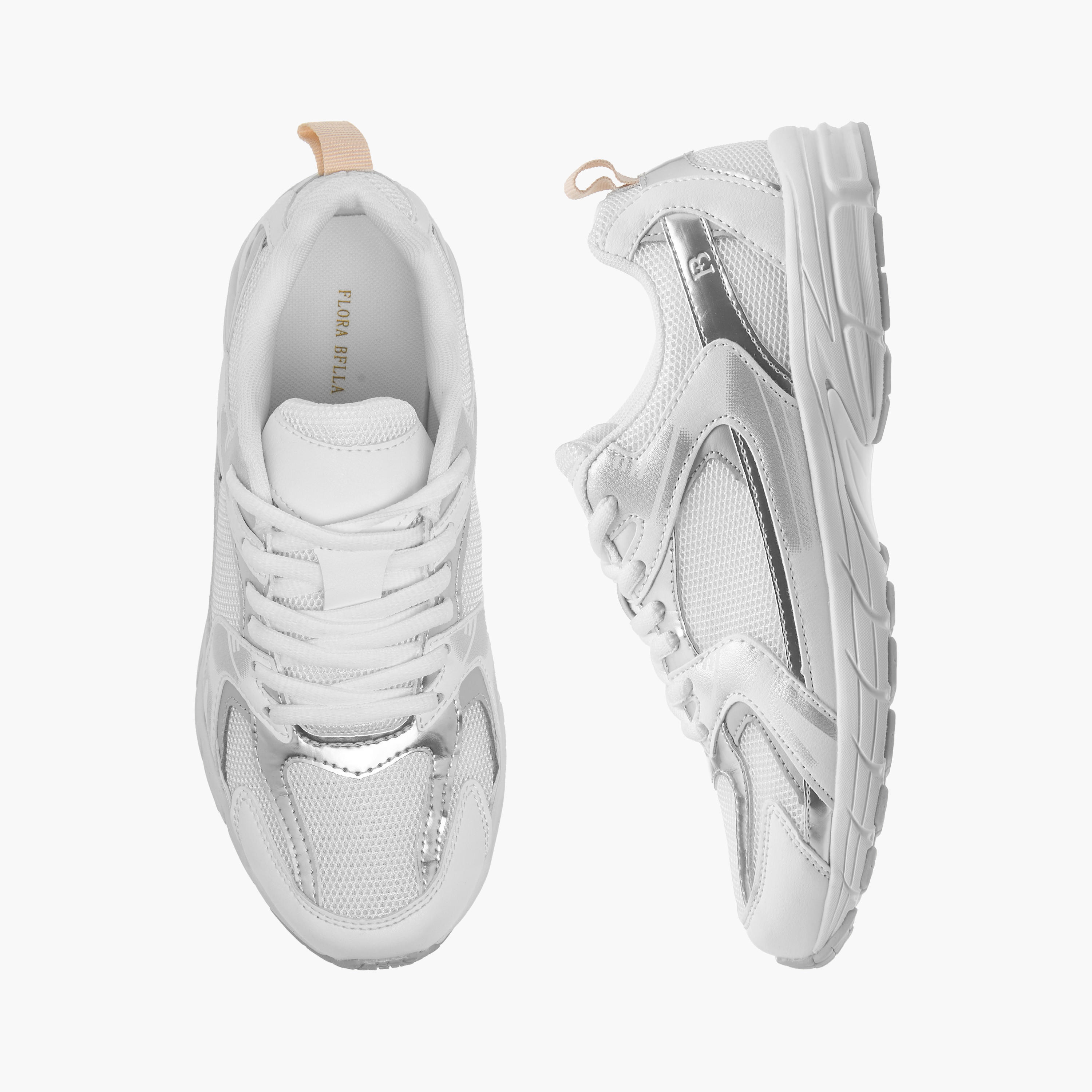 Flora Bella Panelled Sneakers with Lace-Up Closure-women-shoes-sneakers-image-1