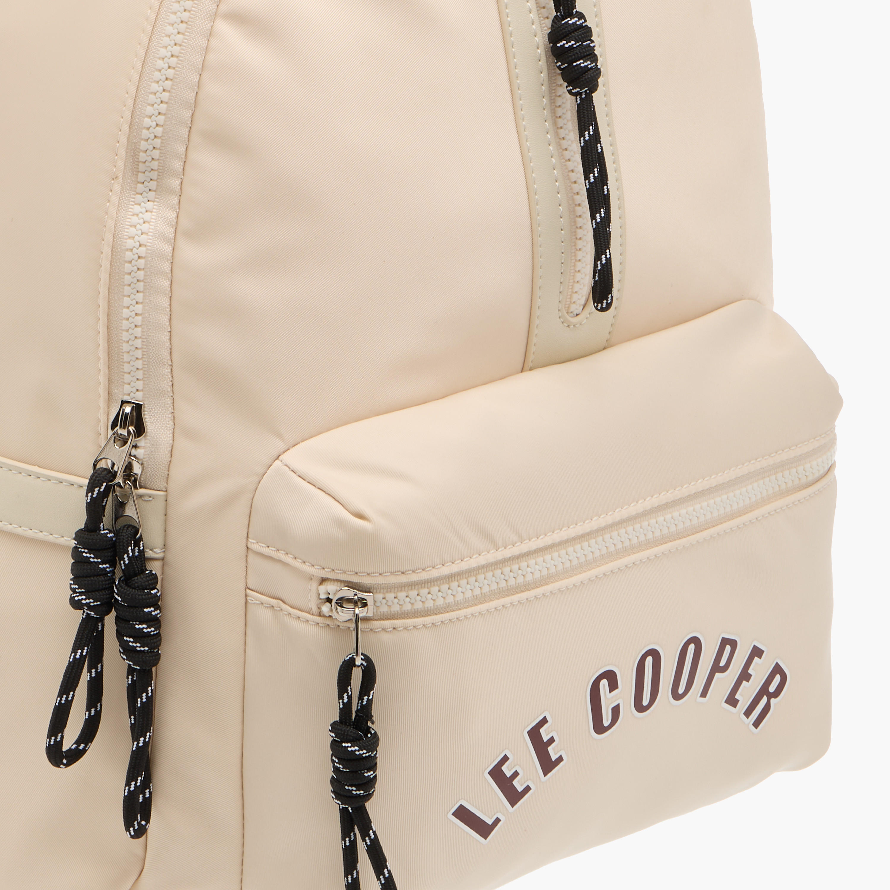 Lee Cooper Logo Print Backpack with Adjustable Straps and Handle-men-bags-image-4