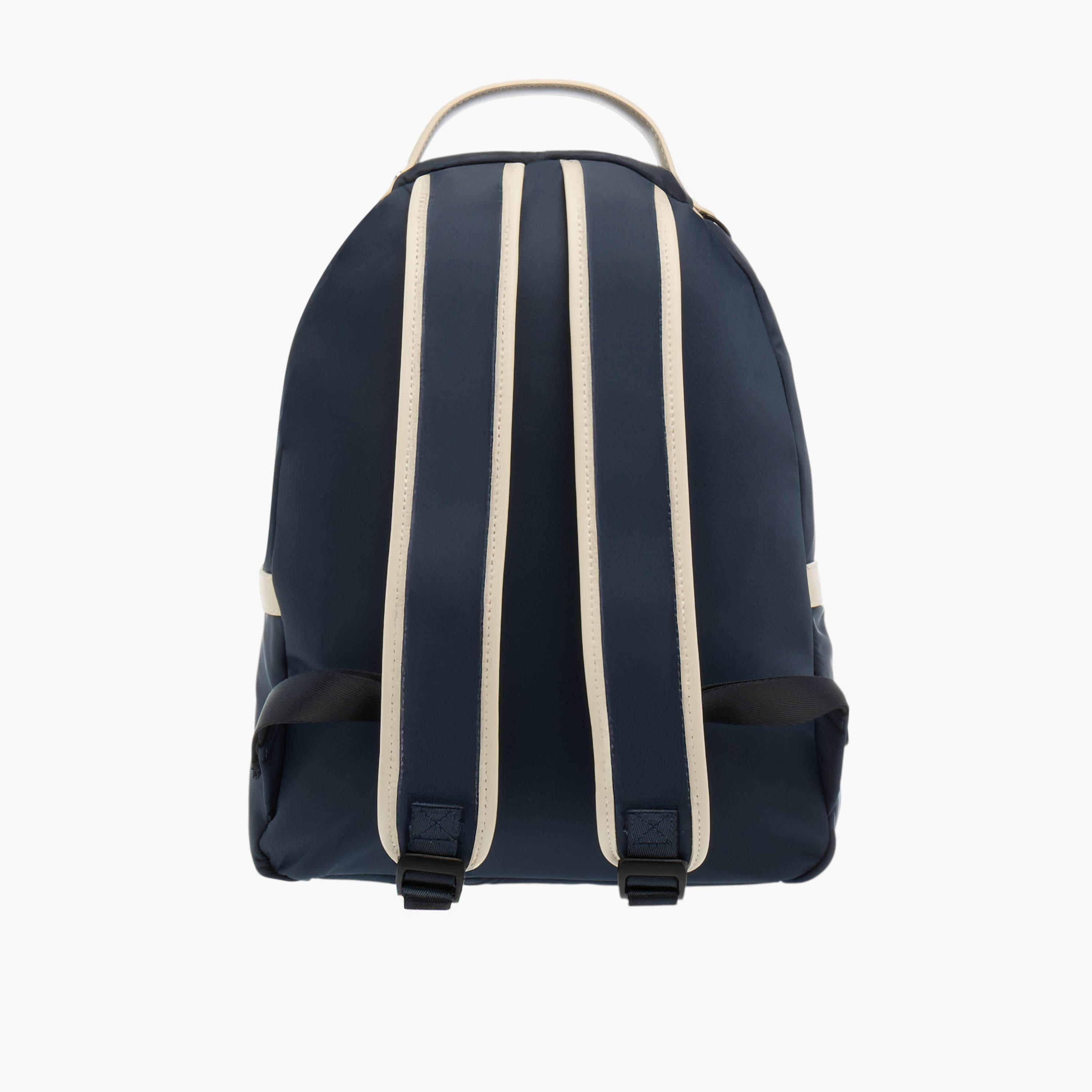 Lee Cooper Logo Print Backpack with Adjustable Straps and Handle-men-bags-image-3