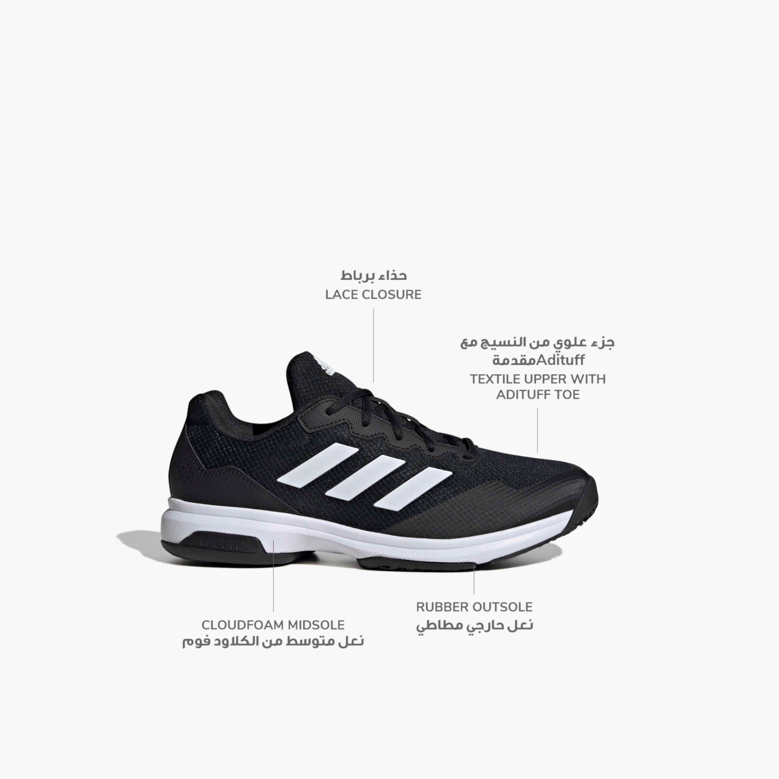 Adidas Men Gamecourt 2 Omnicourt Lace-Up Tennis Shoes-sports-men-shoes-image-2