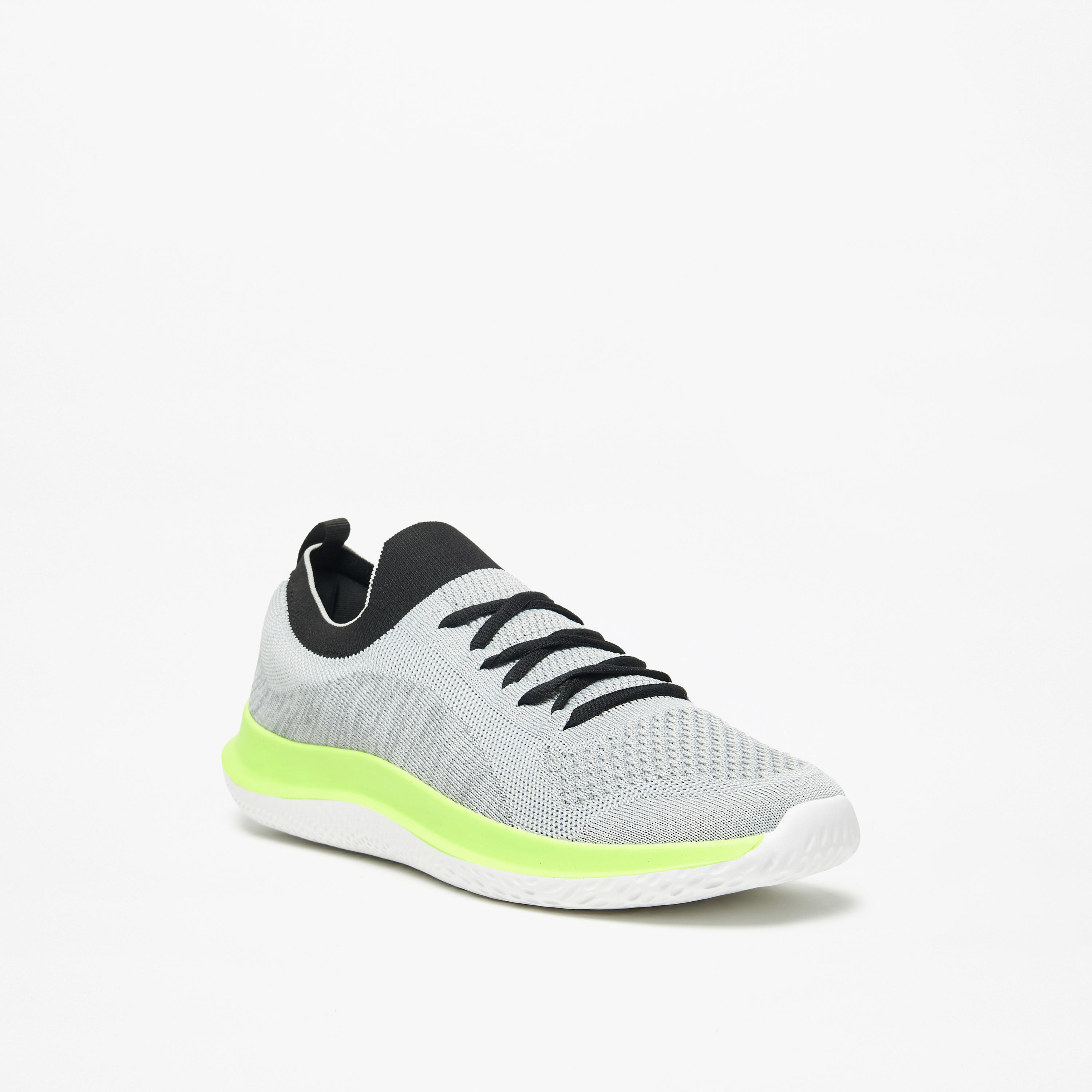 Dash Textured Slip-On Walking Shoes with Lace Detail-sports-men-shoes-image-1