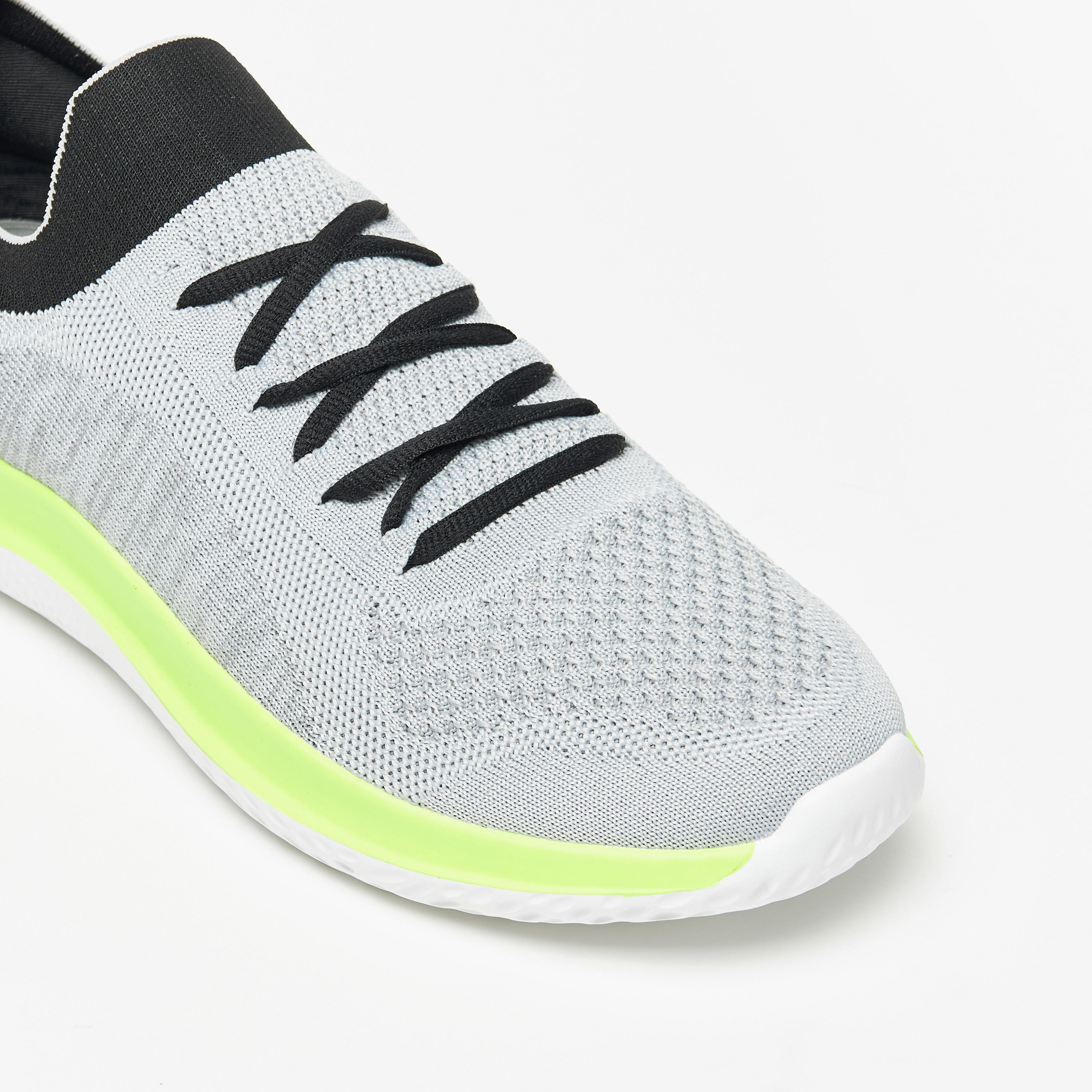 Dash Textured Slip-On Walking Shoes with Lace Detail-sports-men-shoes-image-5