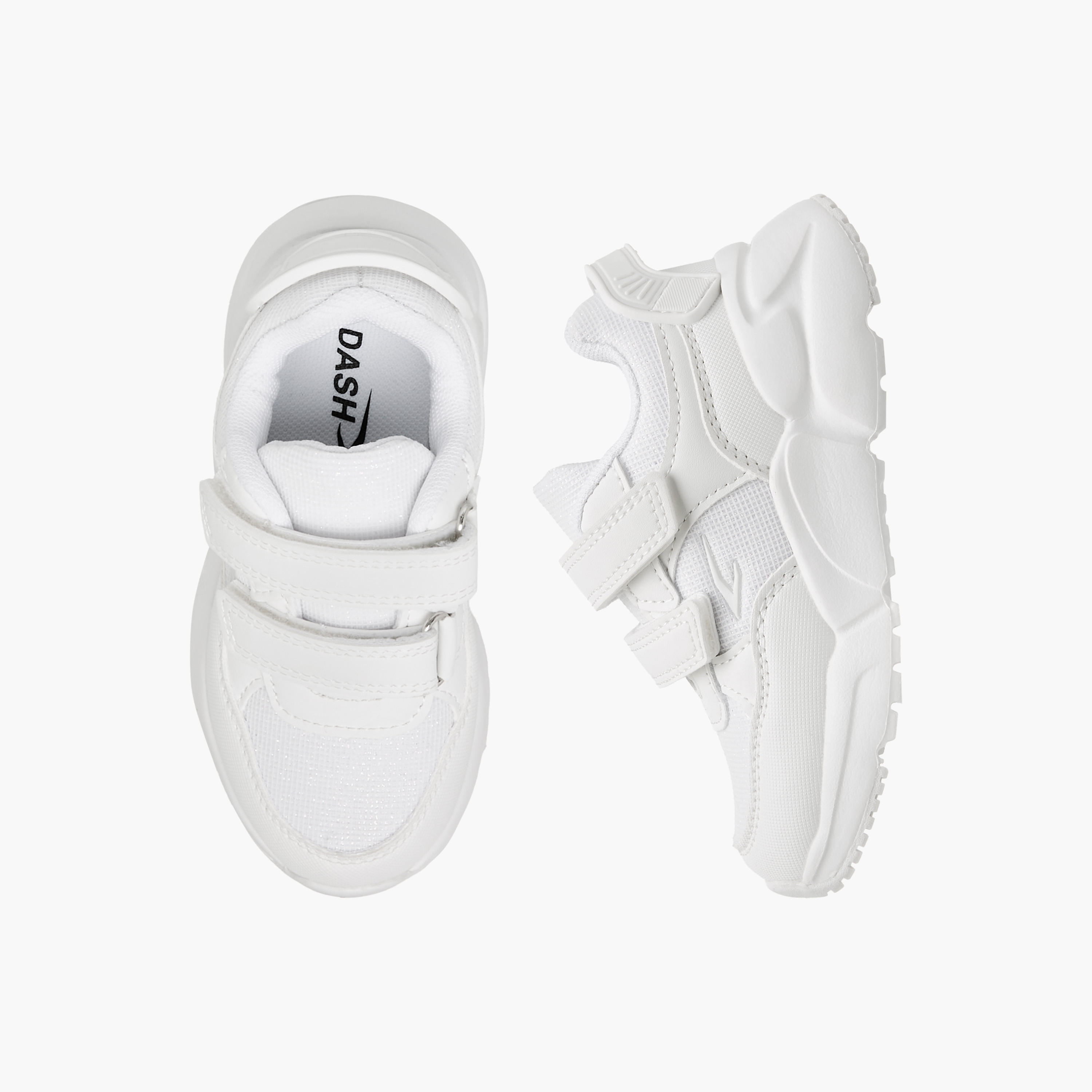 Dash Panelled School Shoes with Hook and Loop Closure-girls-shoes-schoolshoes-image-1