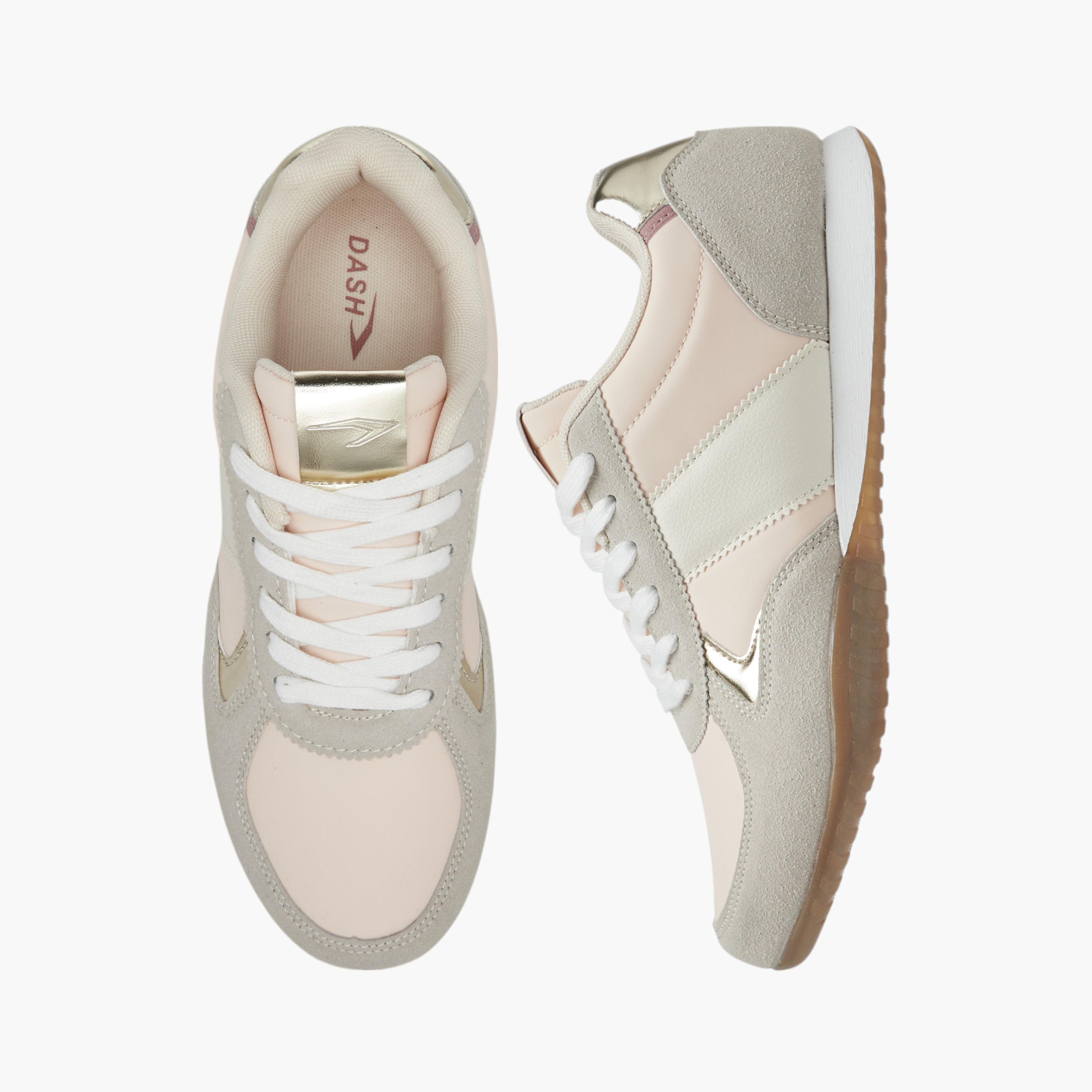Dash Panelled Sneakers with Lace-Up Closure-women-shoes-sneakers-image-1