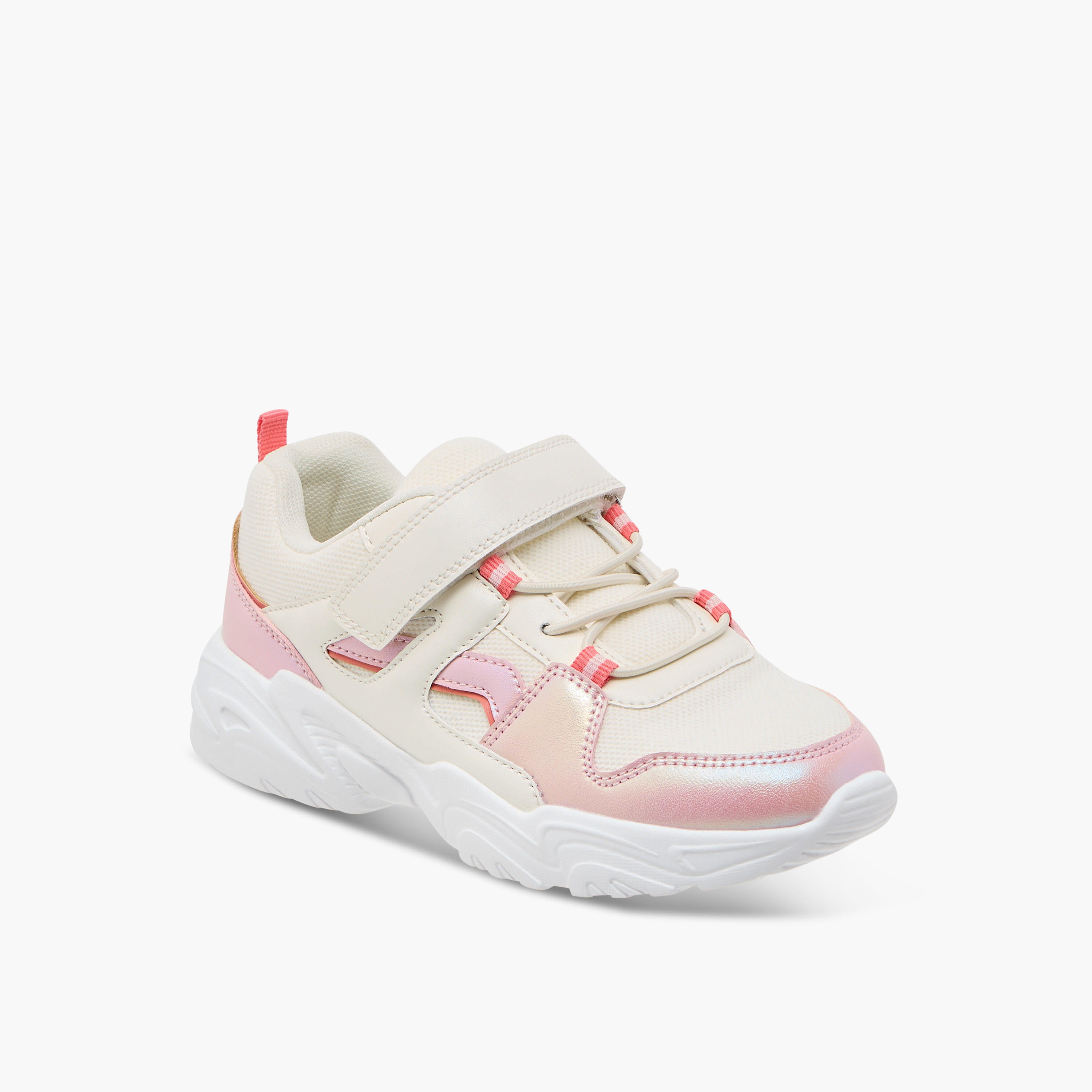 Flora Bella Embellished Panelled Sneakers with Hook-and-Loop Closure-girls-shoes-sneakers-image-2