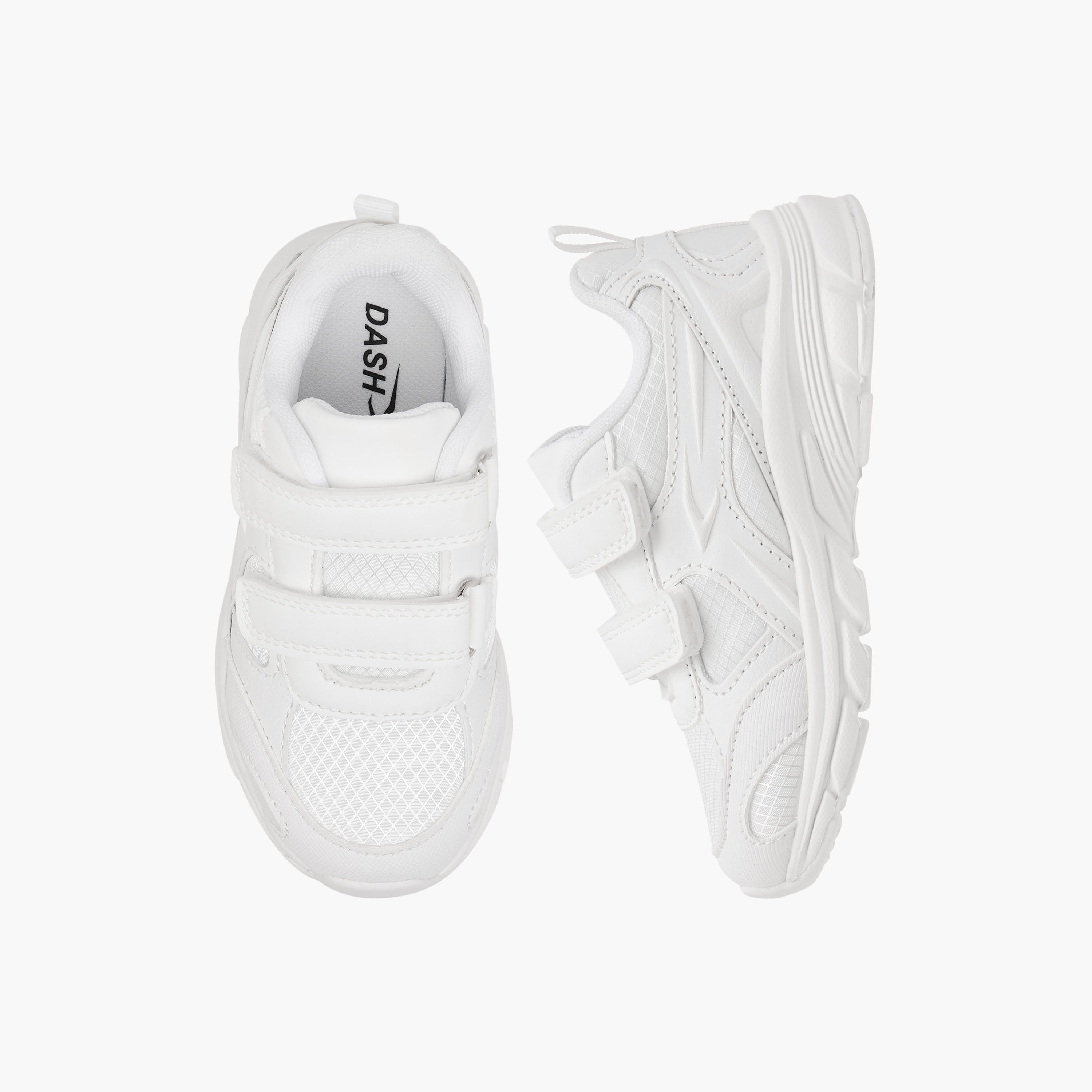 Dash Panelled School Shoes with Hook and Loop Closure-girls-shoes-schoolshoes-image-1
