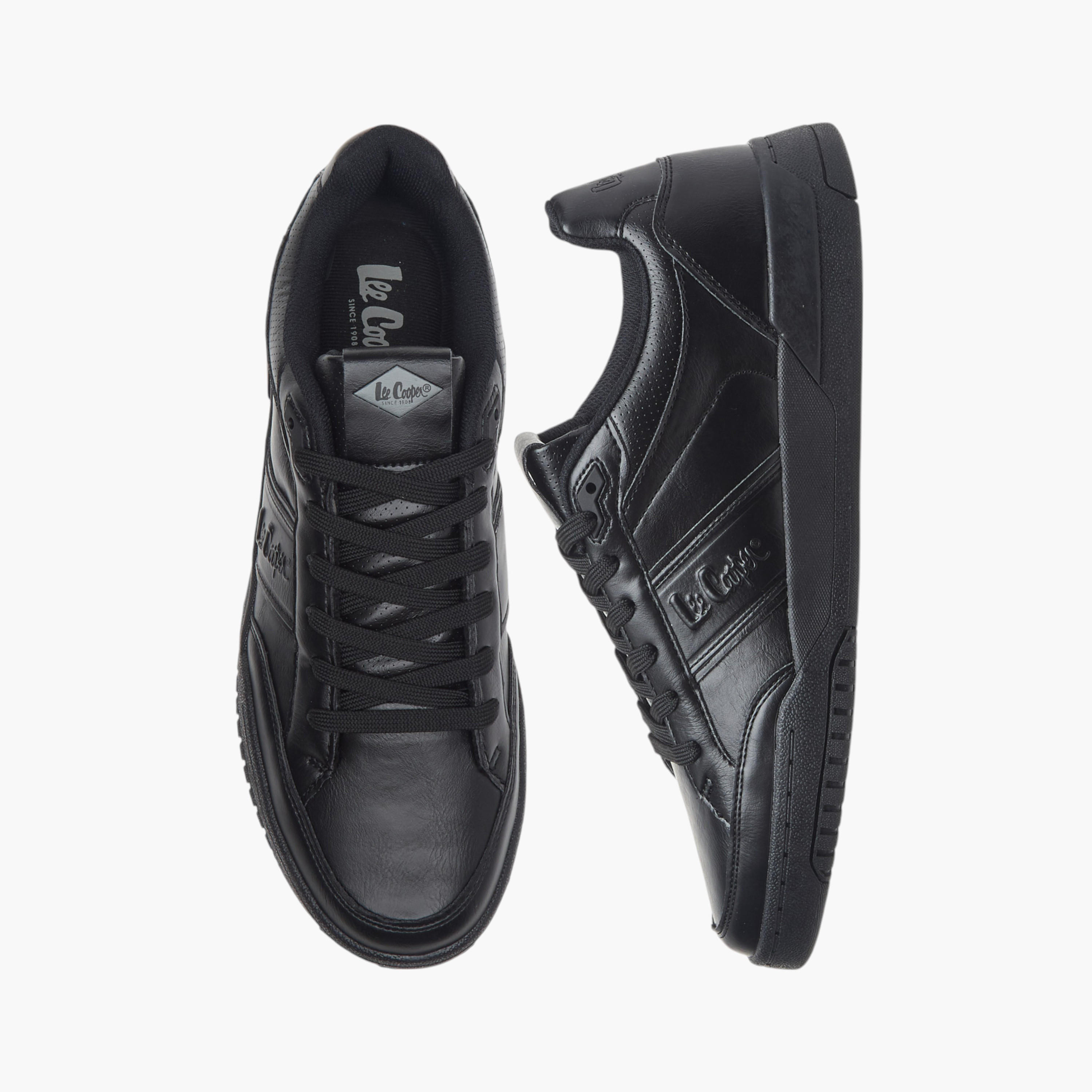 Lee Cooper Men's Logo Detail Sneakers with Lace-Up Closure-men-shoes-sneakers-image-1
