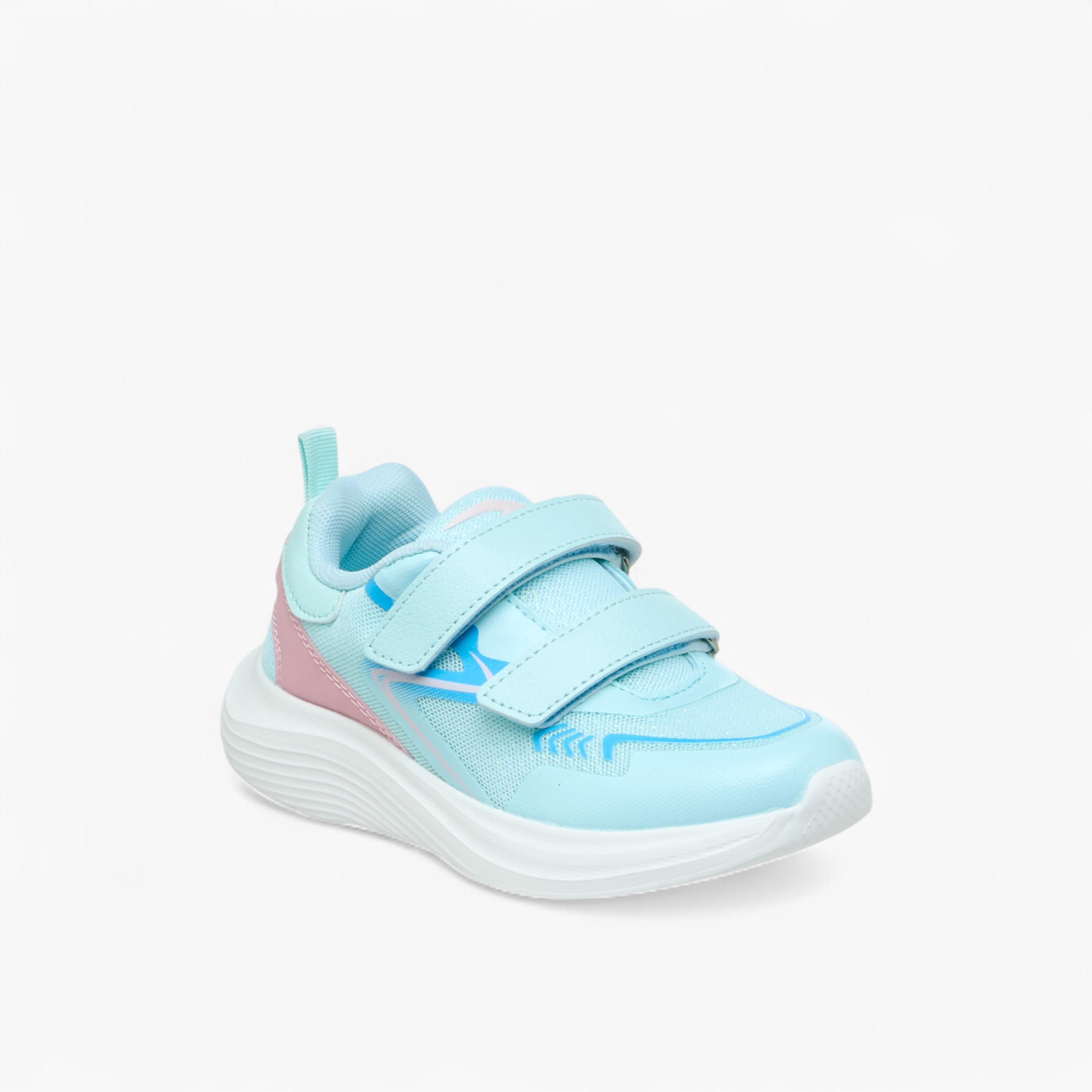 Dash Girls Panelled Hook & Loop Walking Shoes-girls-shoes-sports-image-2