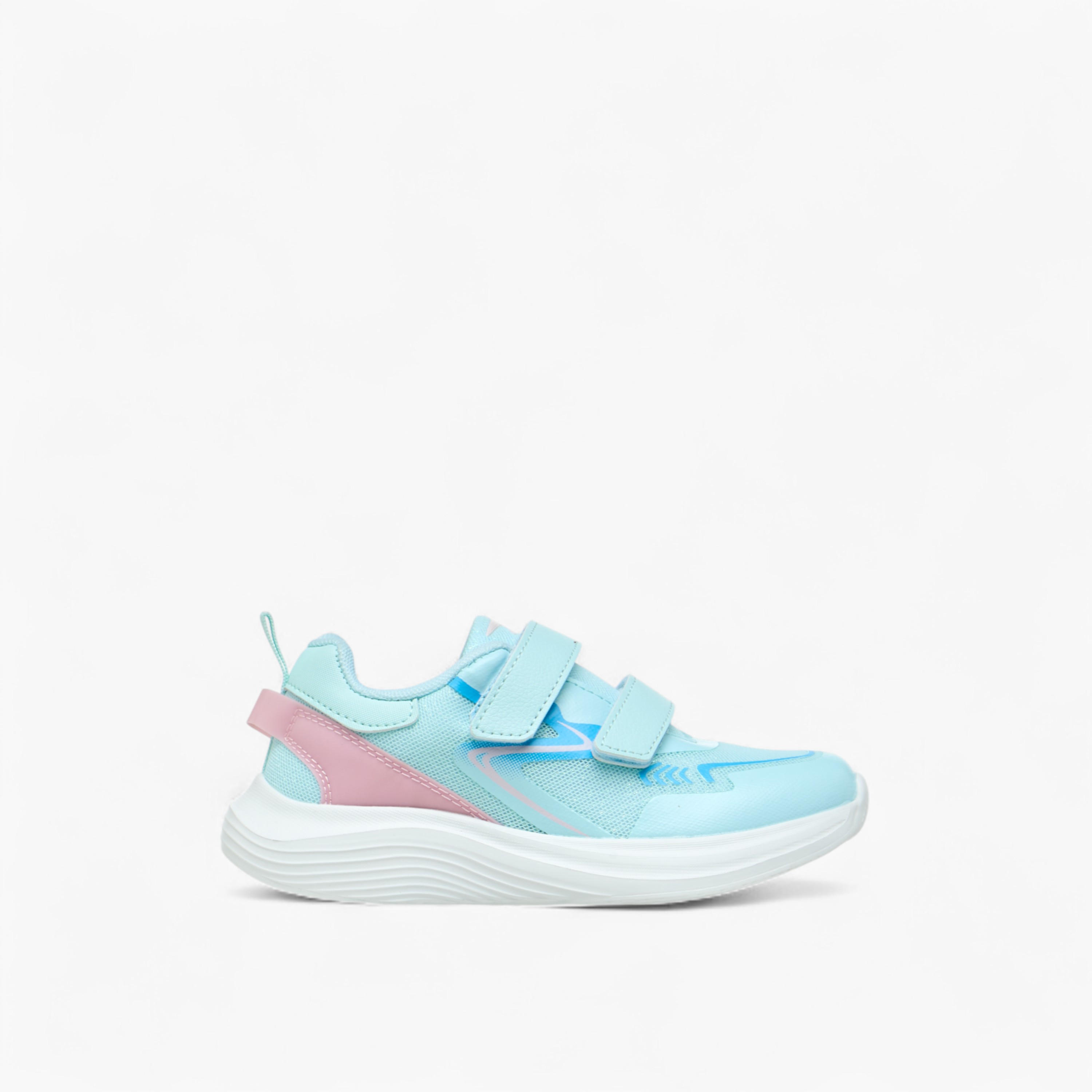 Dash Girls Panelled Hook & Loop Walking Shoes-girls-shoes-sports-image-3