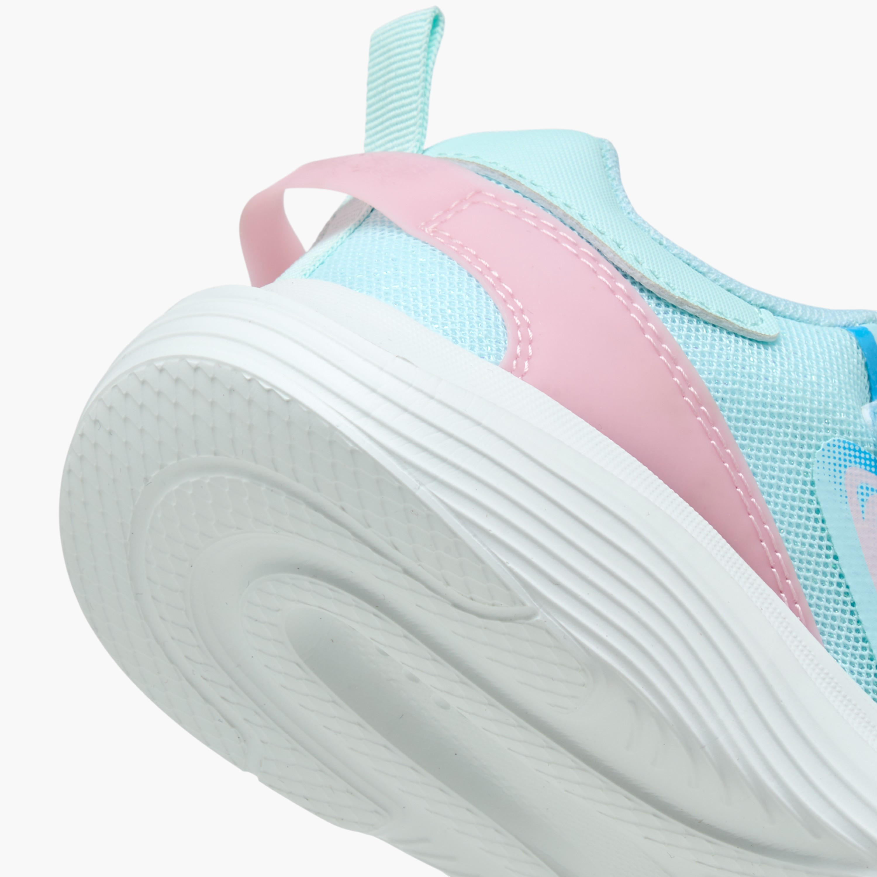 Dash Girls Panelled Hook & Loop Walking Shoes-girls-shoes-sports-image-5
