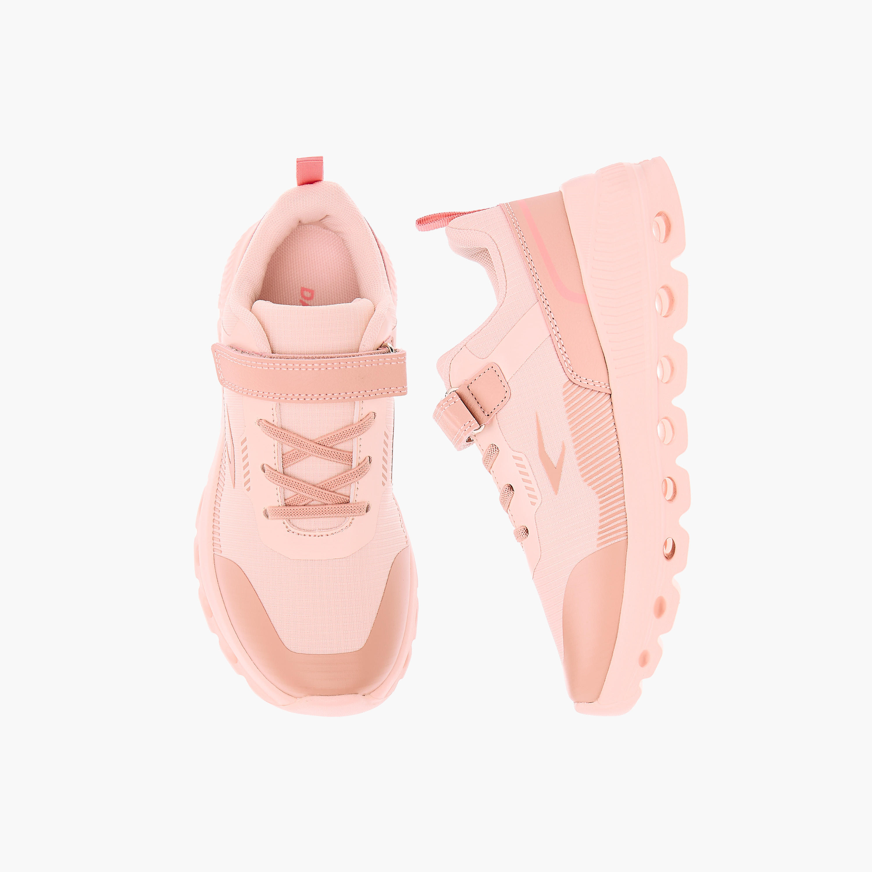 Dash Girls Panelled Lace-Up Walking Shoes-girls-shoes-sports-image-1