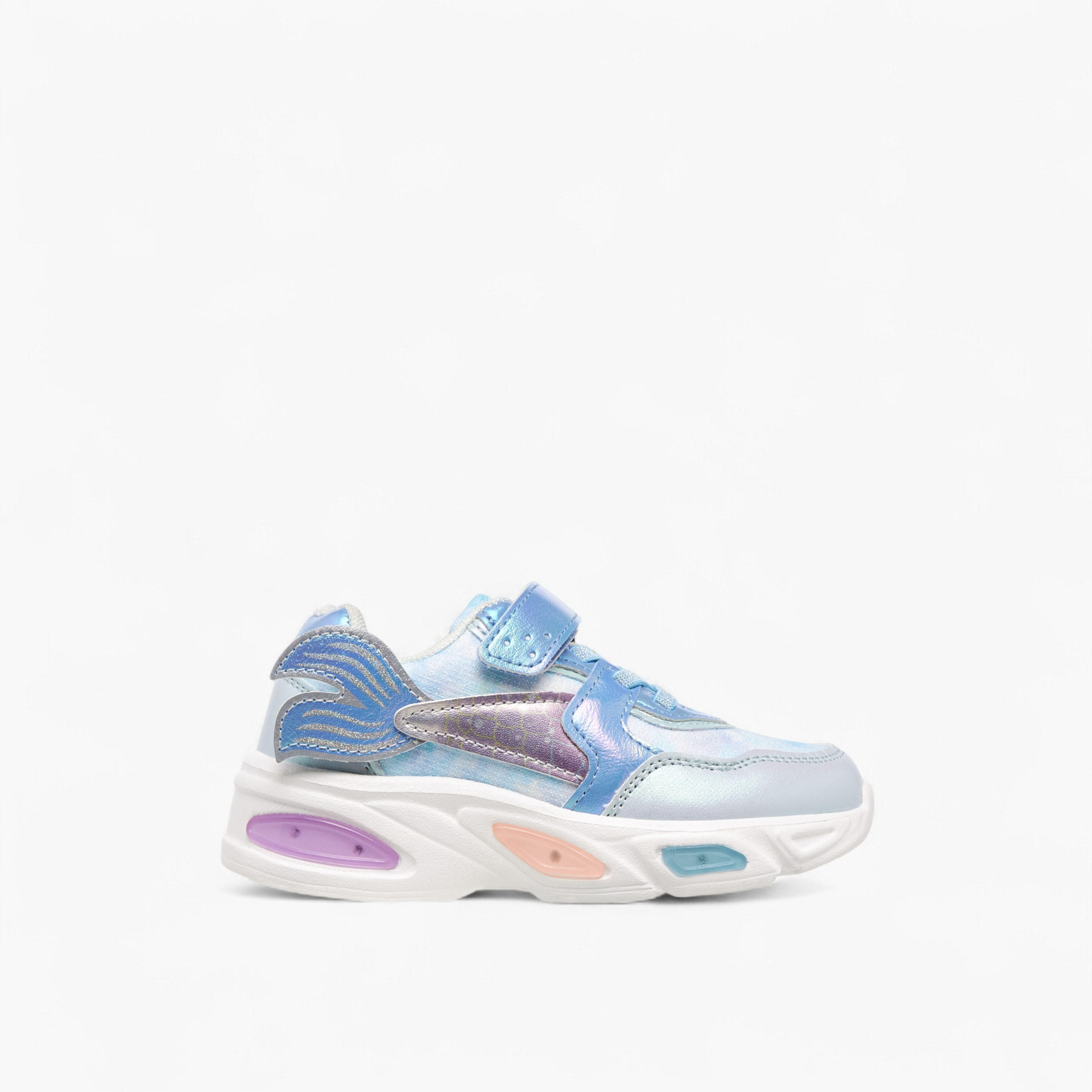 Juniors Mermaid Applique Light-Up Sneakers with Hook and Loop Closure-girls-shoes-sneakers-image-3