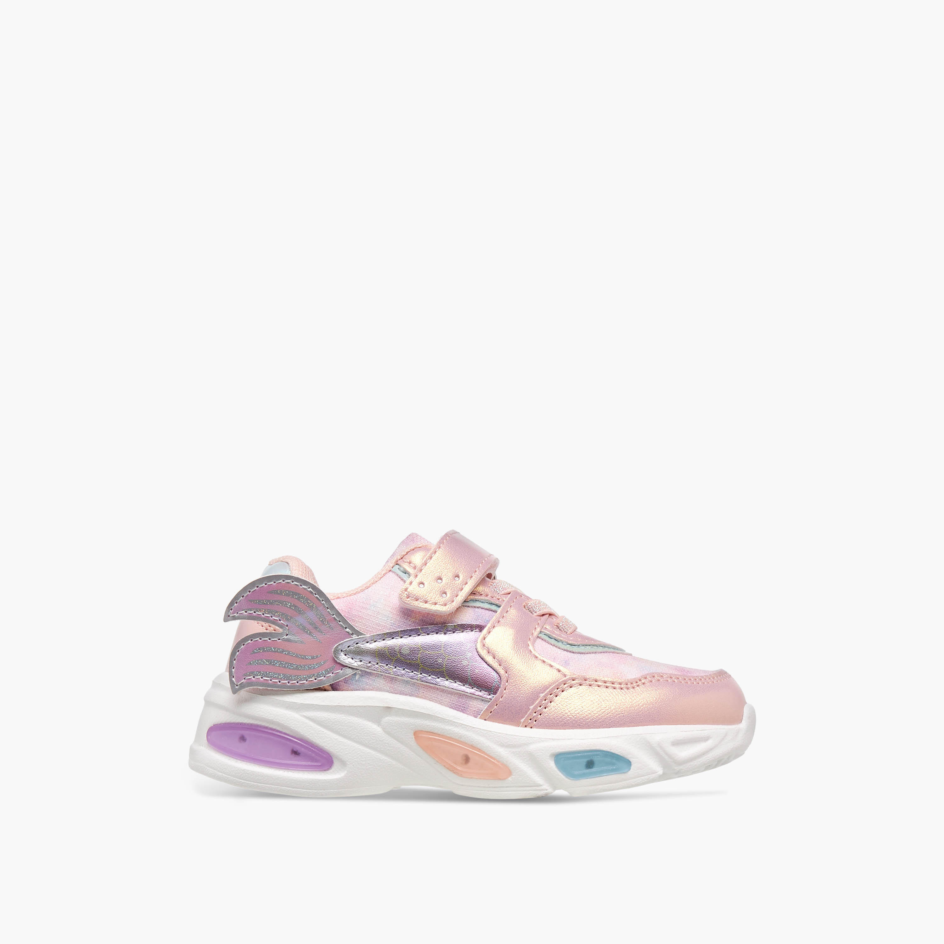 Juniors Mermaid Applique Light-Up Sneakers with Hook and Loop Closure-girls-shoes-sneakers-image-3
